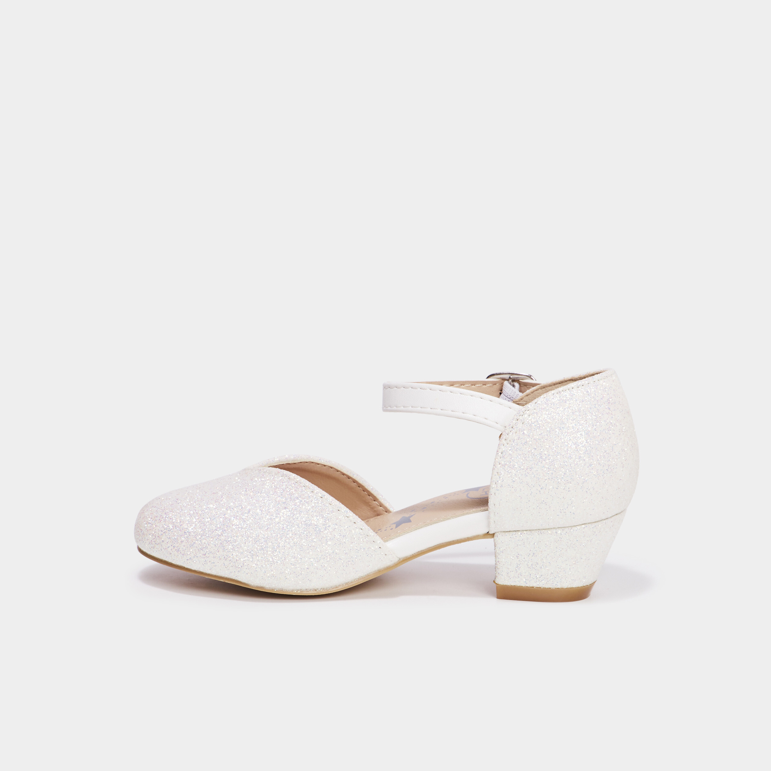 babies a talons paillettes blanc fille Babies à talons paillettes blanc fille
