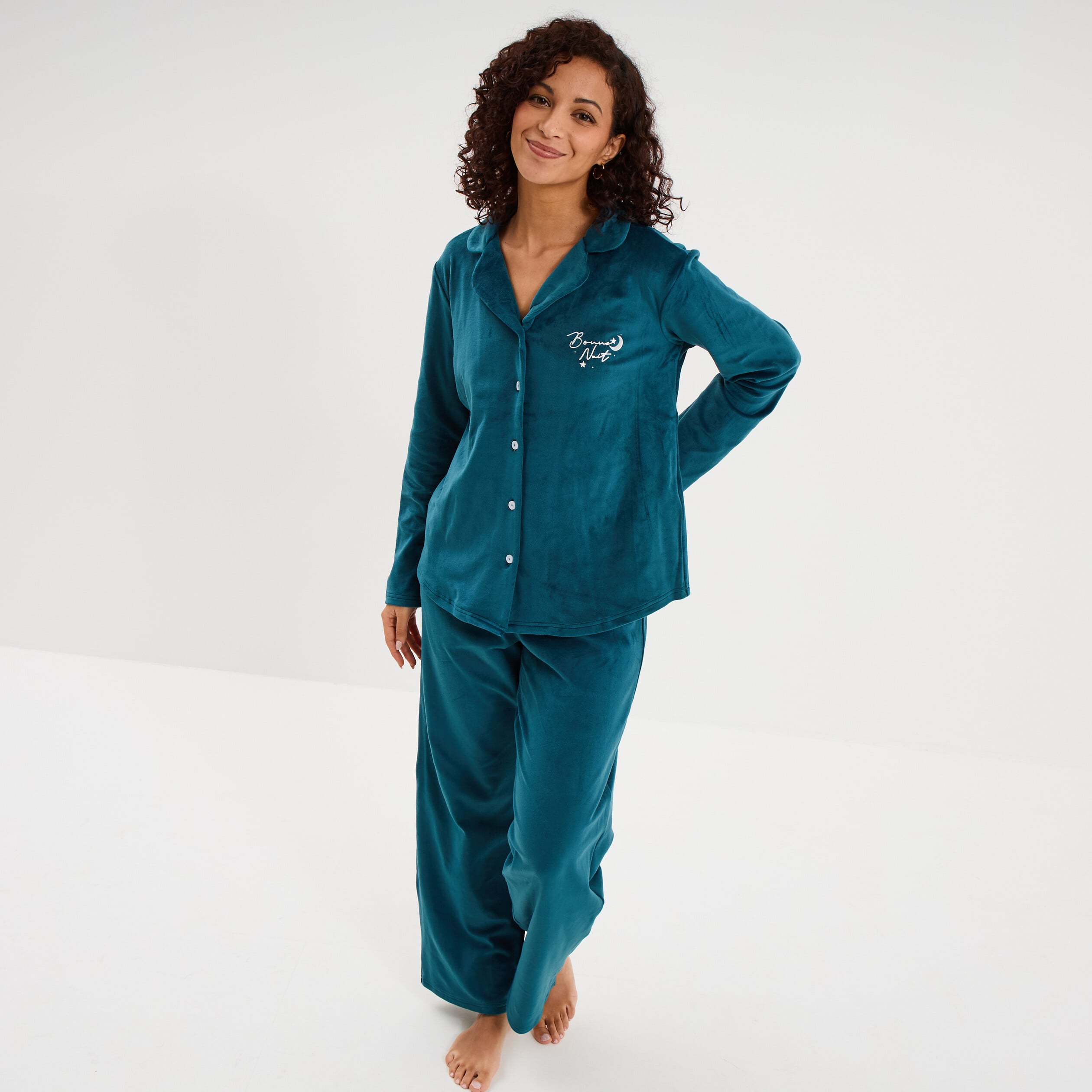 Pyjama Femme Hiver En Velours - Ensemble 2 Pièces (Sweat Et Pantalon) - Chaud, Confortable Et Décontracté - Pour La Maison Ou Le Loisir - 2