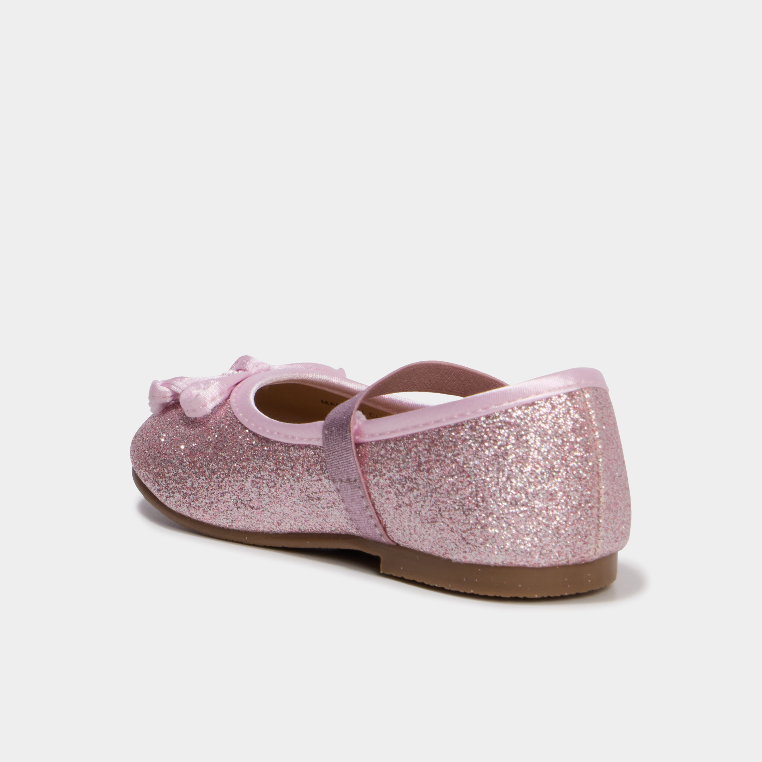 Ballerines &agrave; paillettes et noeuds rose b&eacute;b&eacute; fille