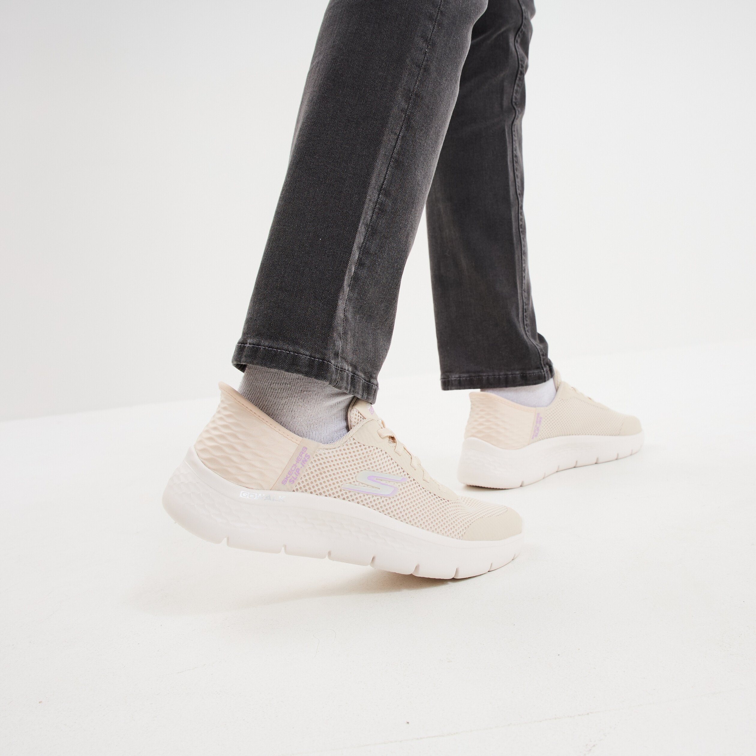 baskets running lacets elastiques sable femme Baskets running lacets élastiqués sable femme