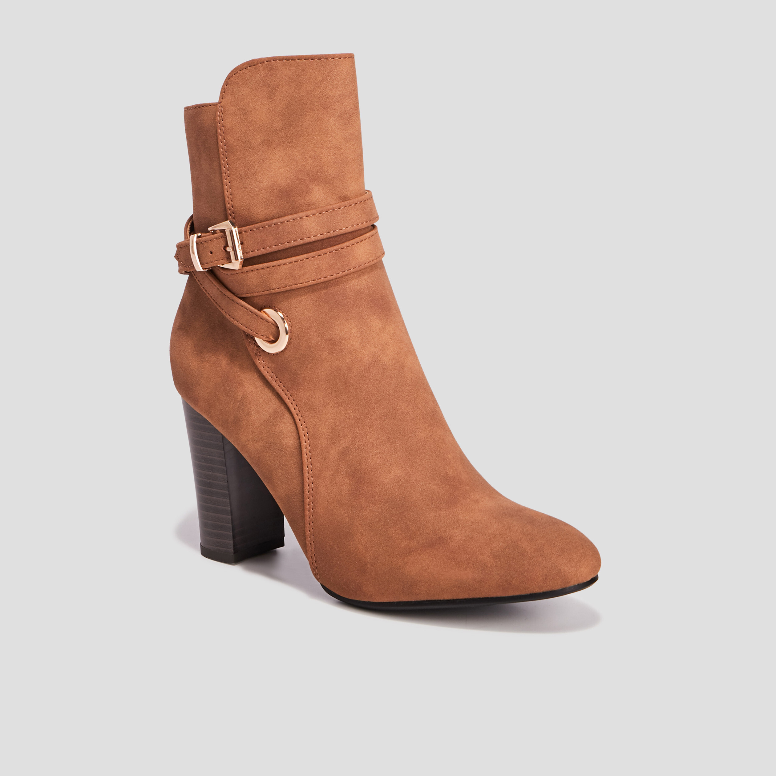 bottines a talons a brides marron femme Bottines à talons à brides marron femme