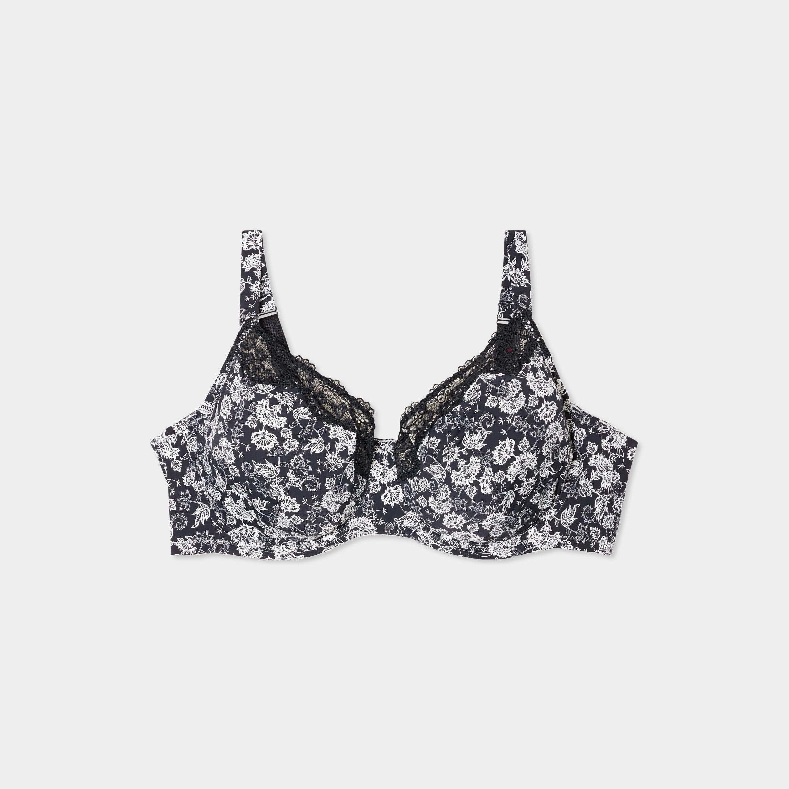 Soutien-gorge corbeille microfibre noir femme grande taille