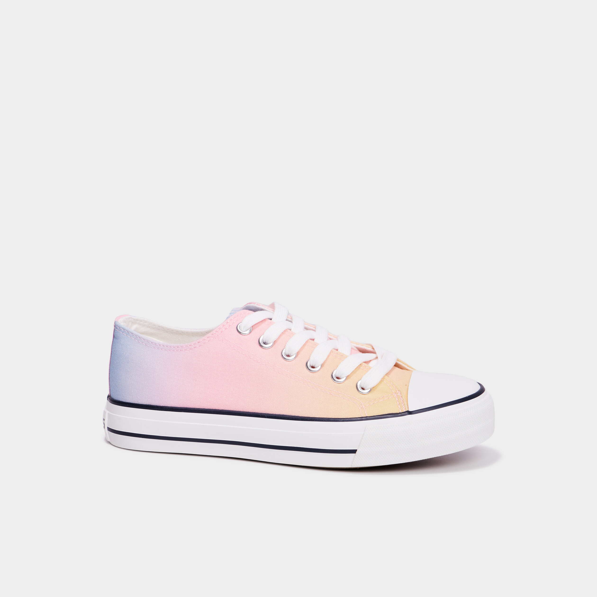 Tennis en toile à lacets Creeks multicolore fille La Halle