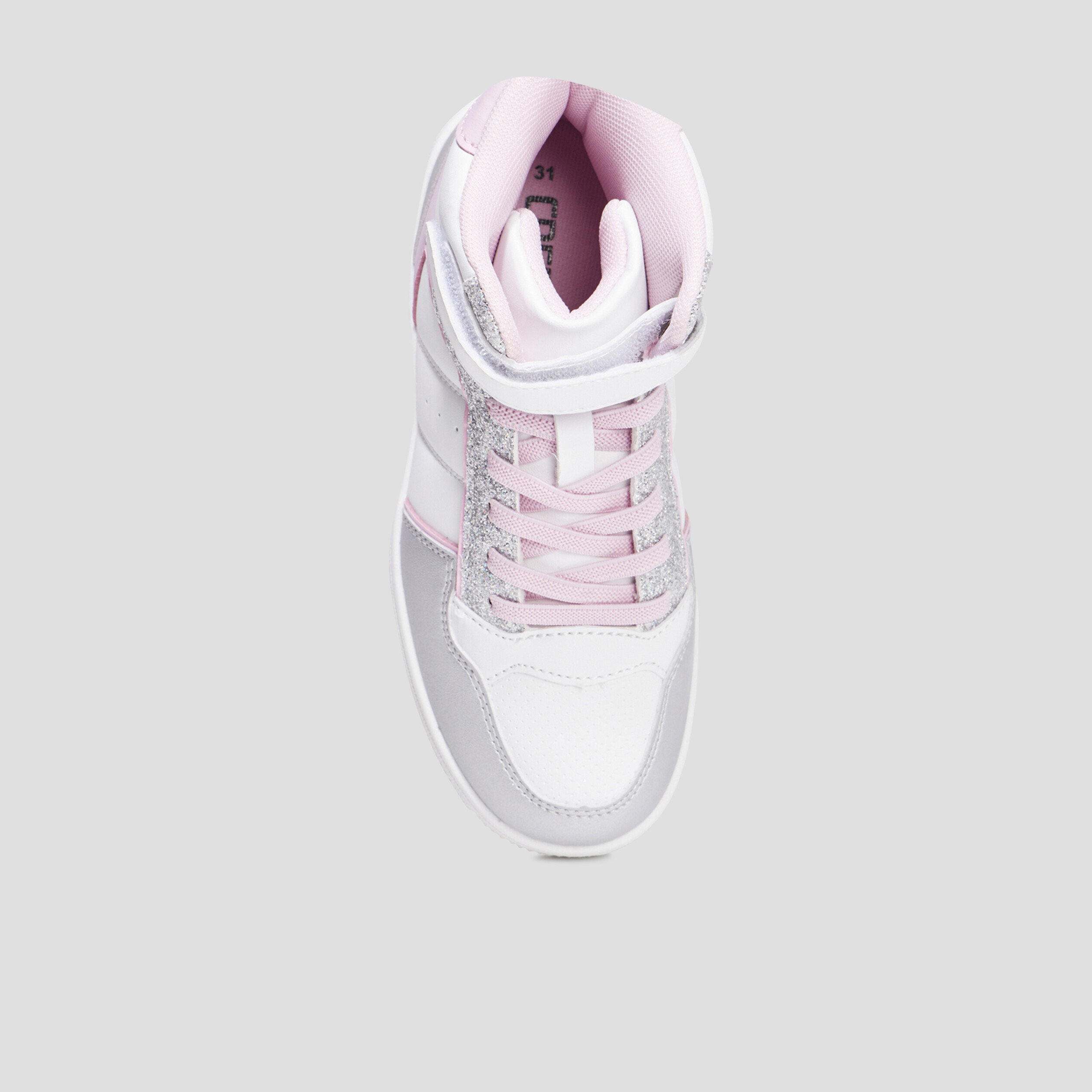 baskets montantes a scratchs iconic gris argent fille Baskets montantes à scratchs Iconic gris argent fille