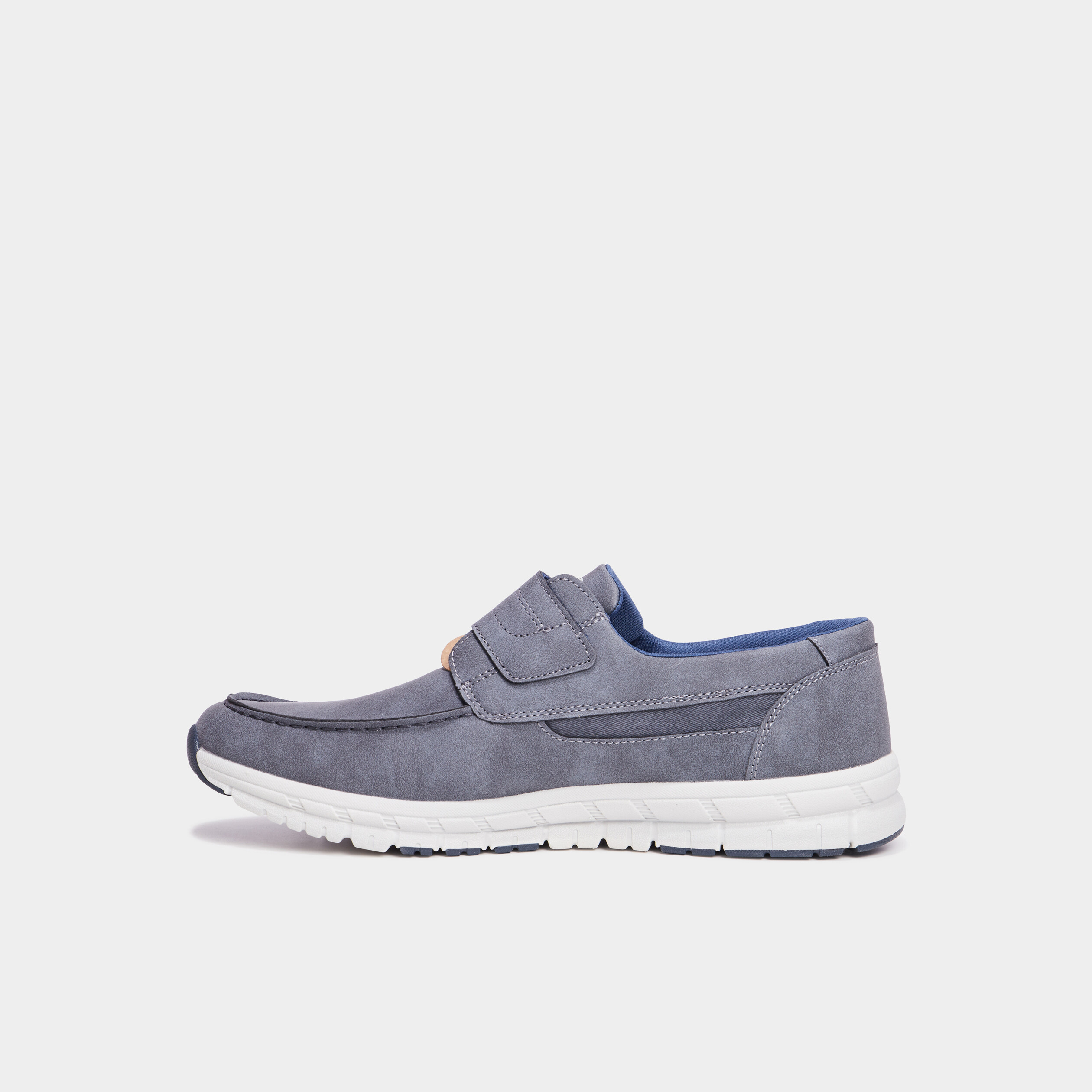 Chaussures bateau à scratchs bleu homme