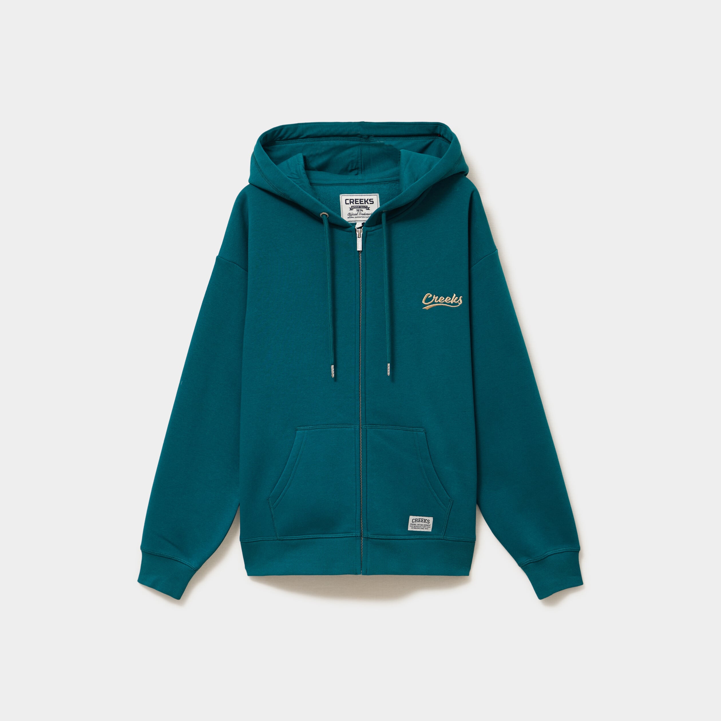 Sweat zipp&eacute; &agrave; capuche vert fonc&eacute; femme