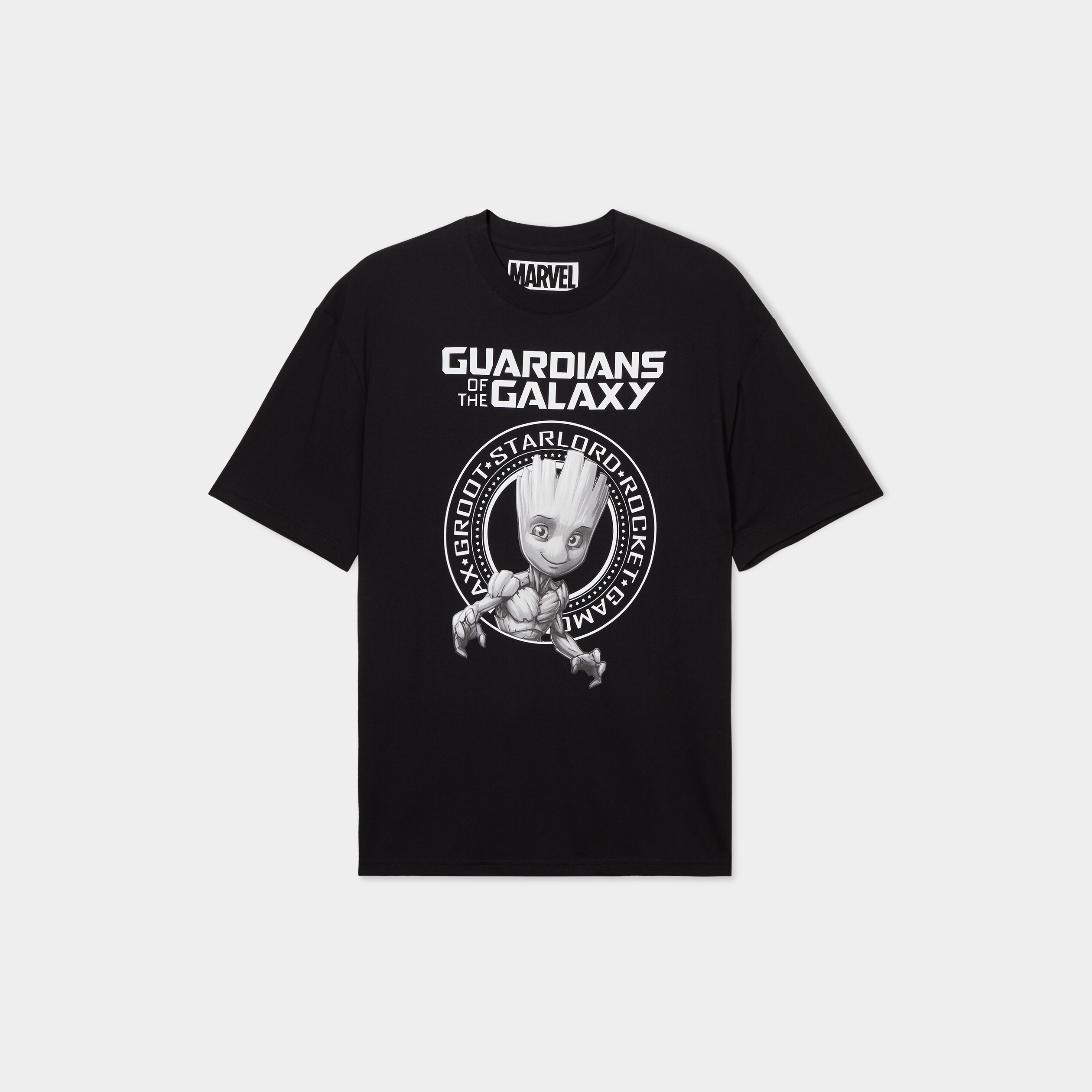 t shirt gardiens de la galaxie groot noir homme T-shirt Gardiens de la Galaxie Groot noir homme
