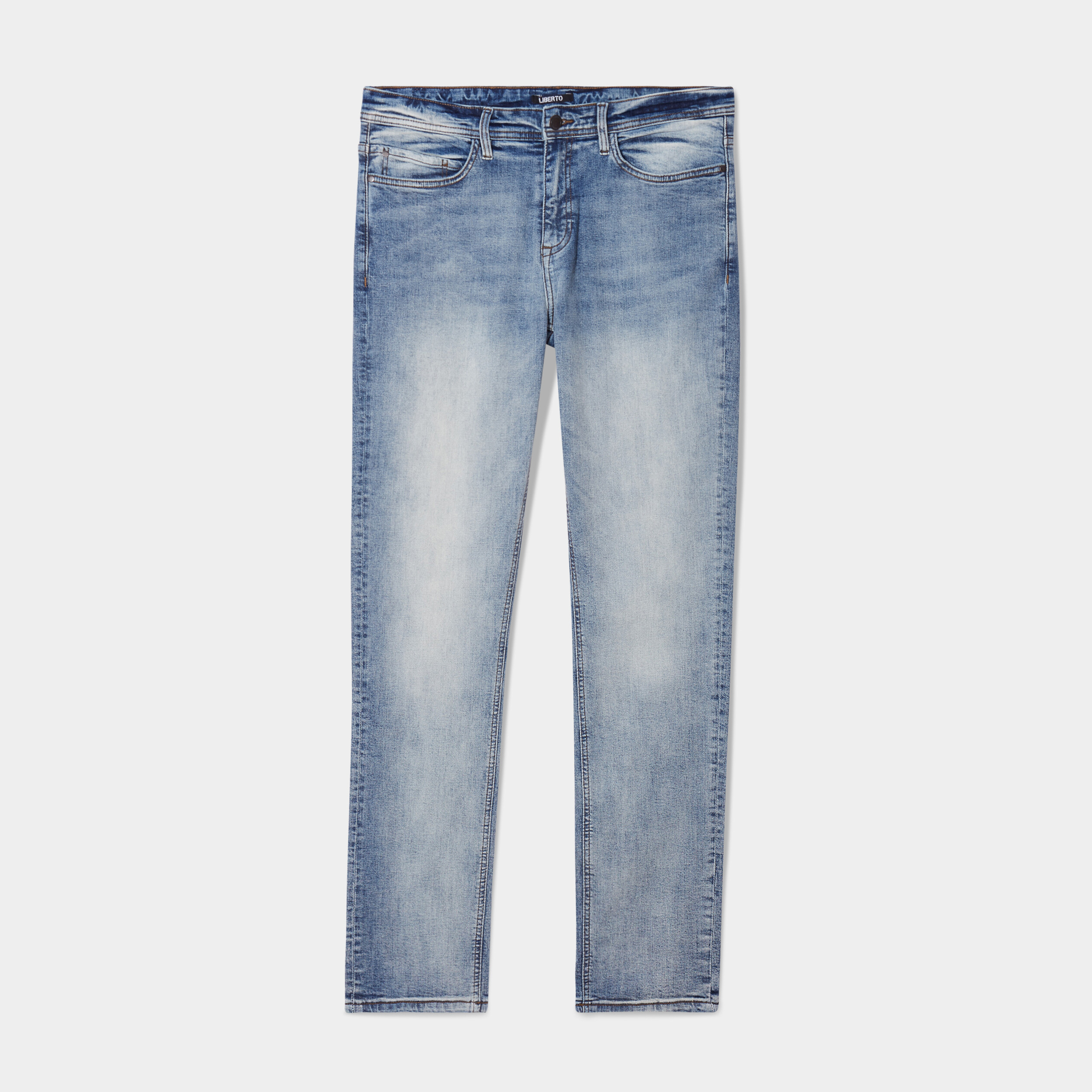 Jeans straight 5 poches Liberto denim bleach homme