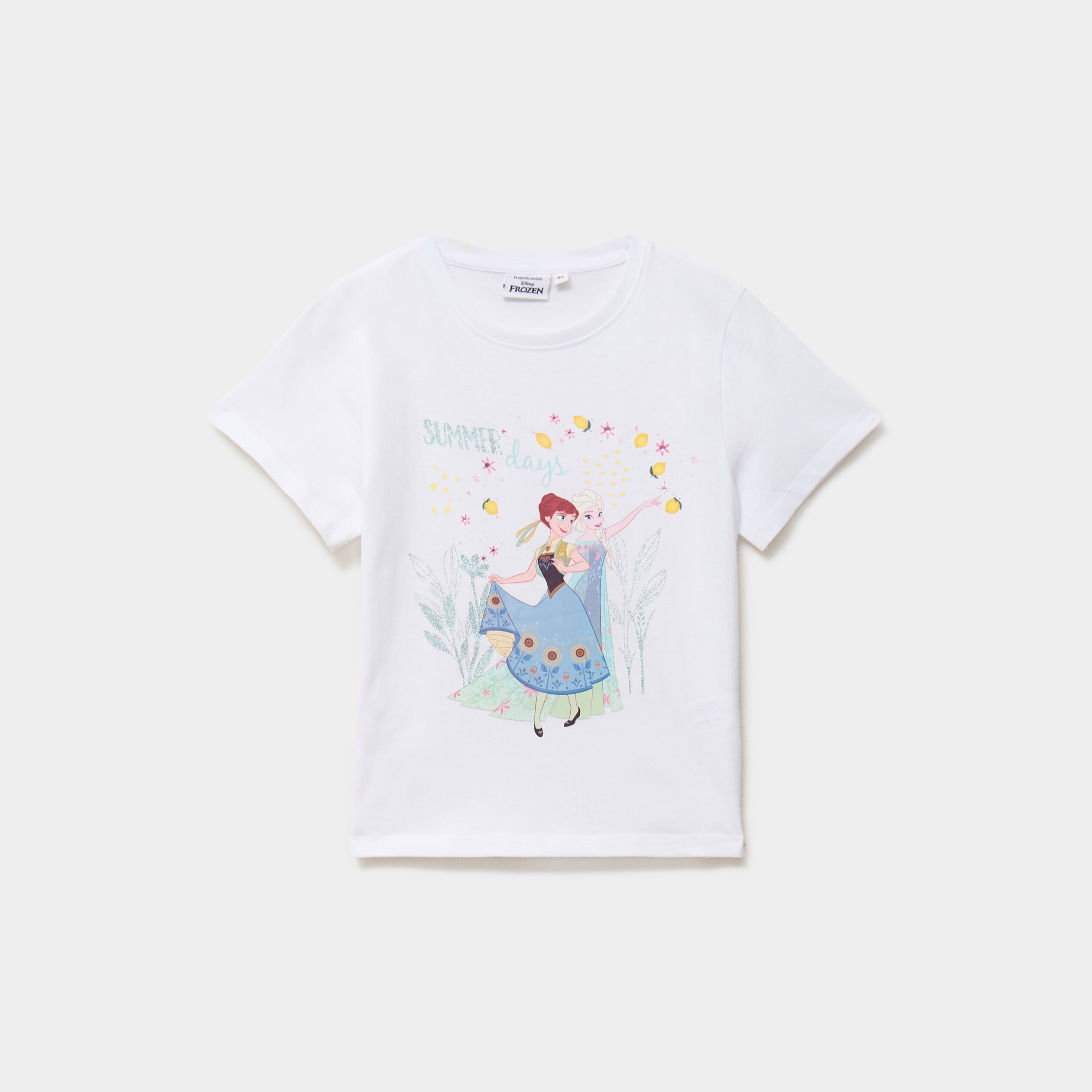 T-shirt coton Reine des neiges blanc fille