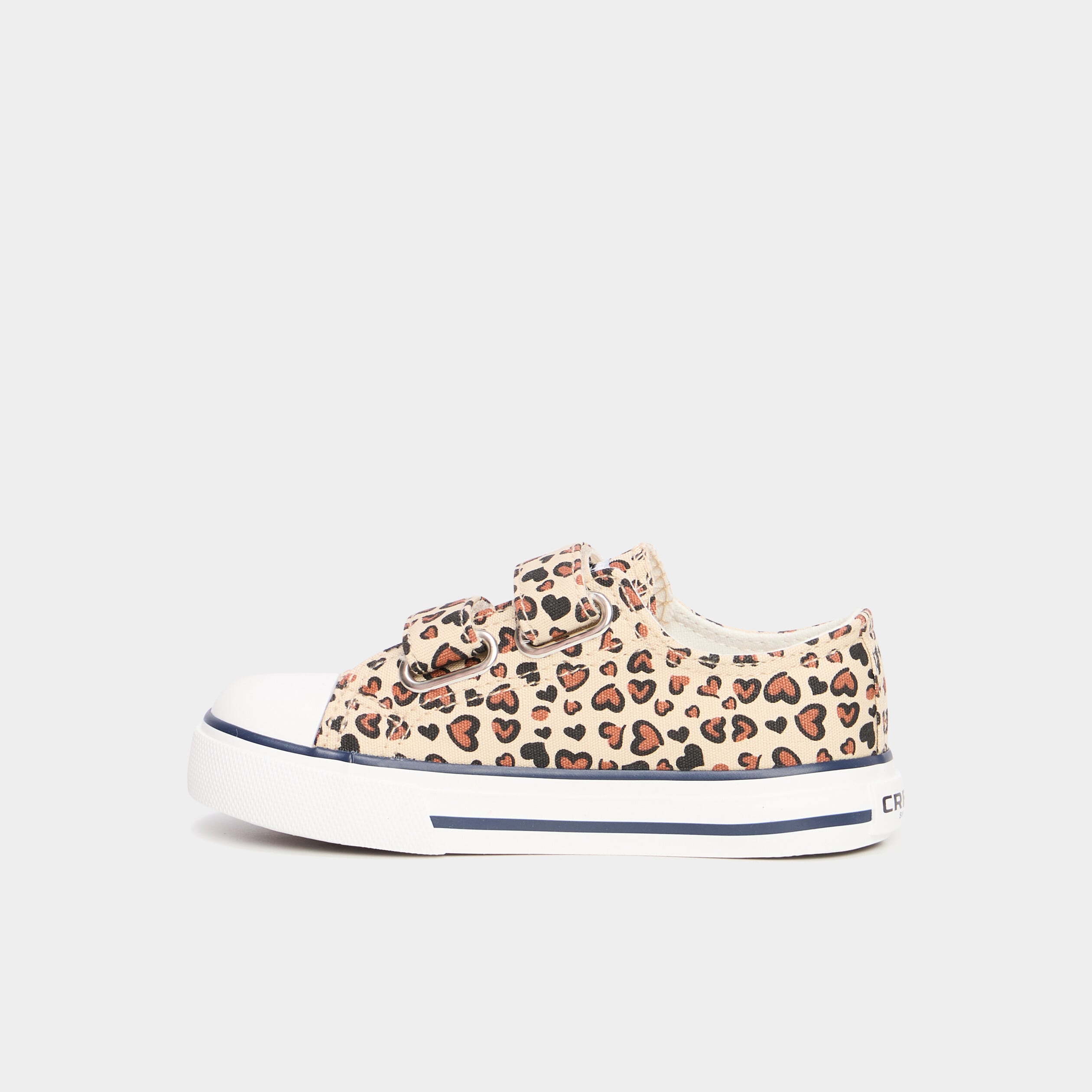 Baskets toile &agrave; scratchs bout renforc&eacute; sable fille
