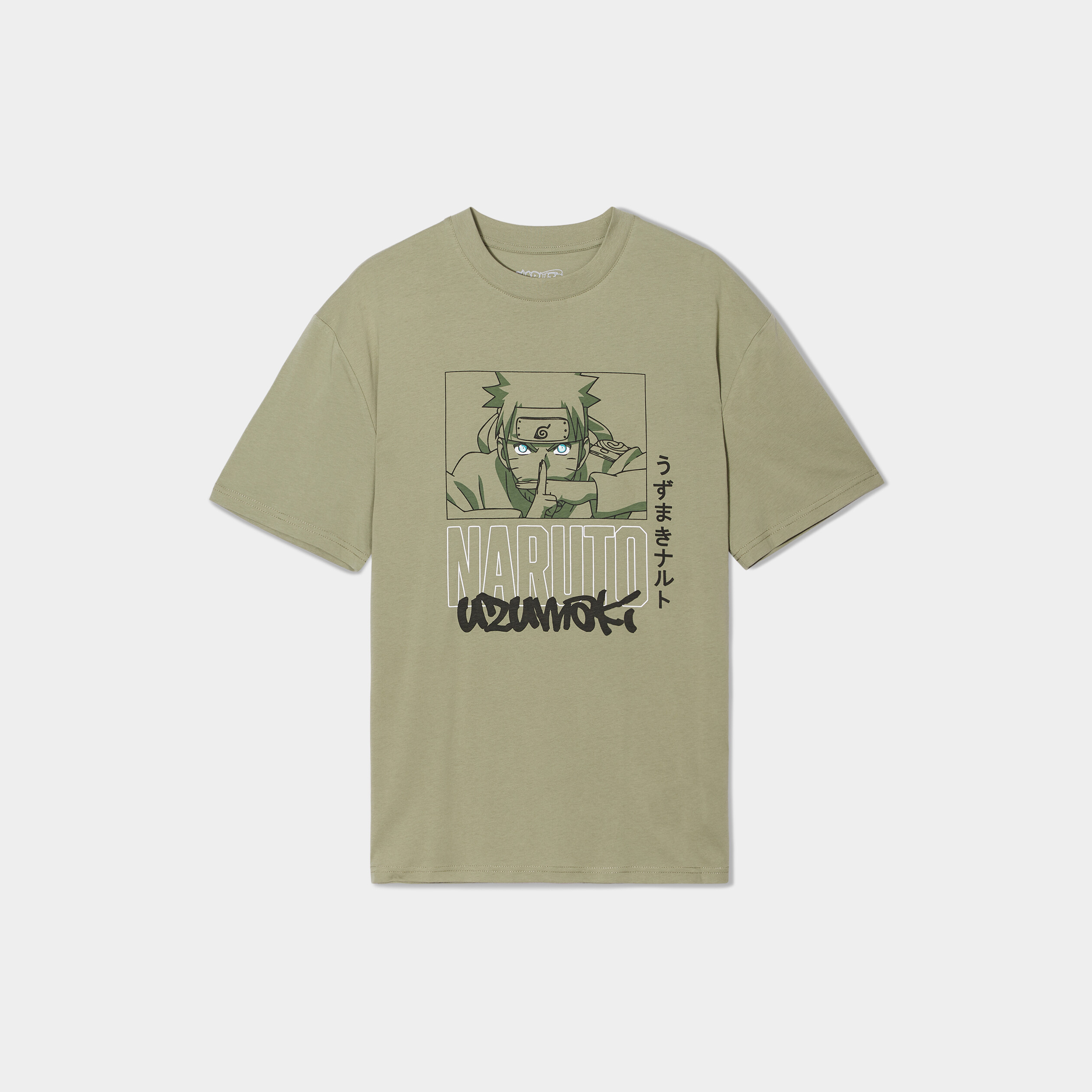 t shirt manches courtes naruto vert kaki homme T-shirt manches courtes Naruto vert kaki homme