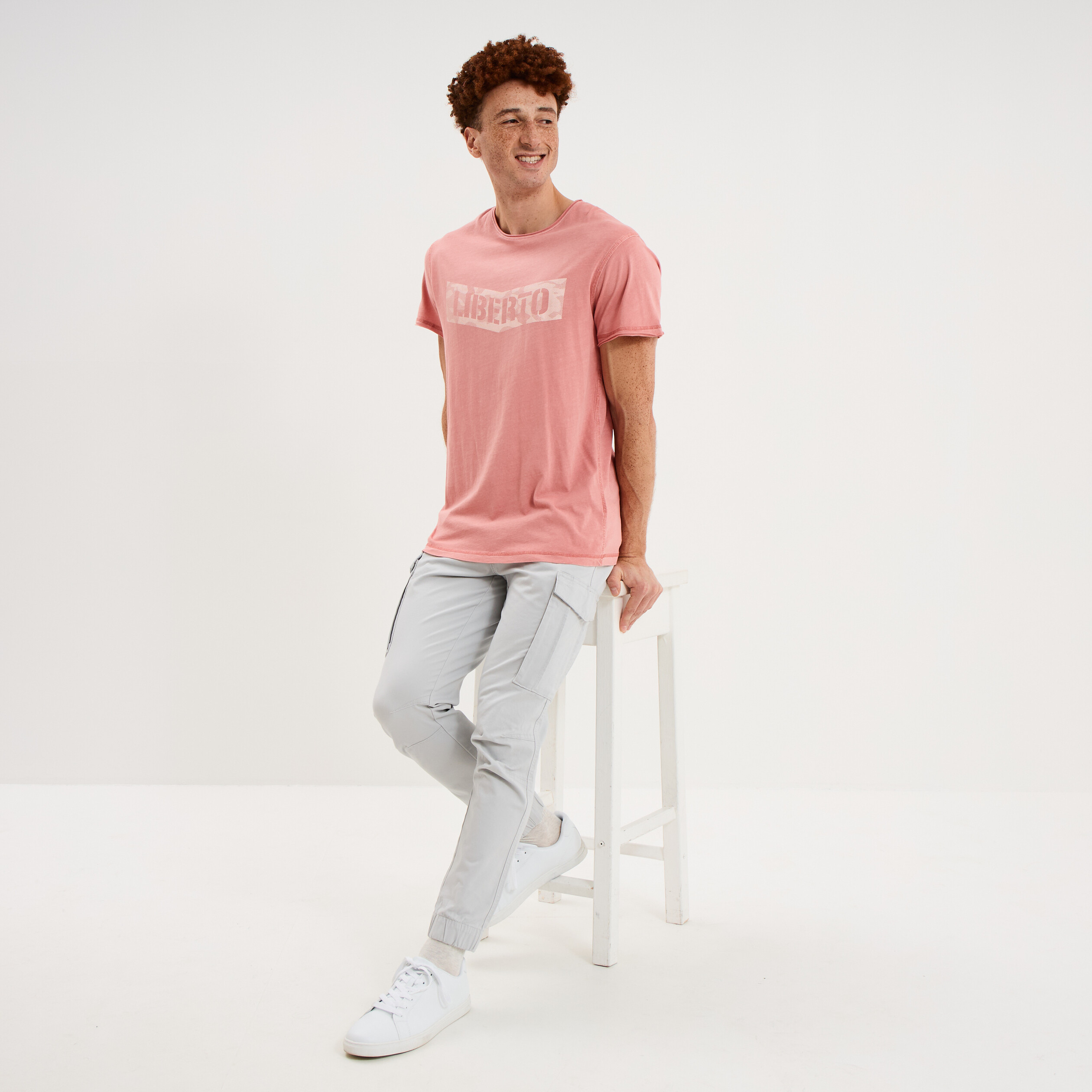 Pantalon cargo slim gris clair homme