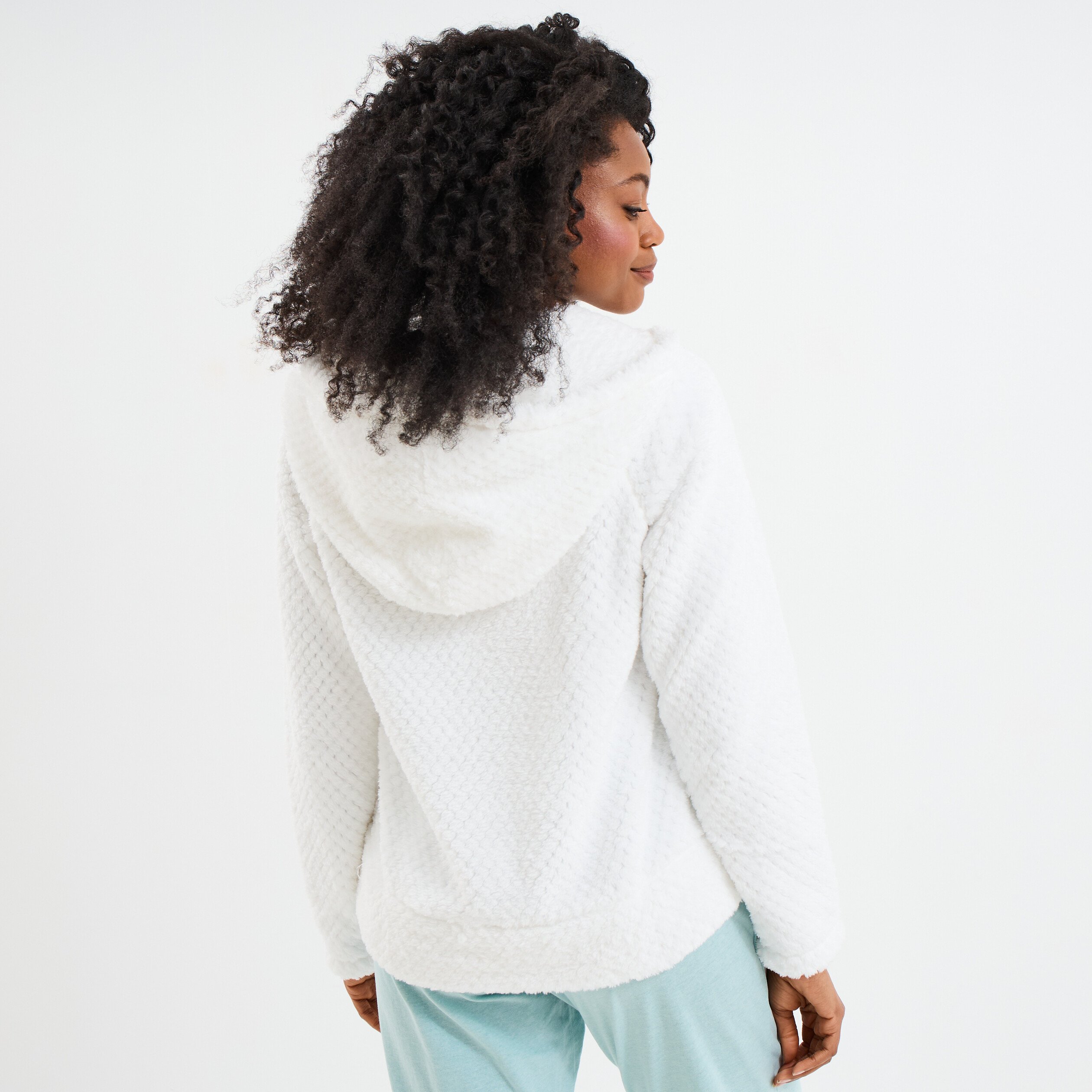 veste de pyjama effet polaire ivoire femme Veste de pyjama effet polaire ivoire femme