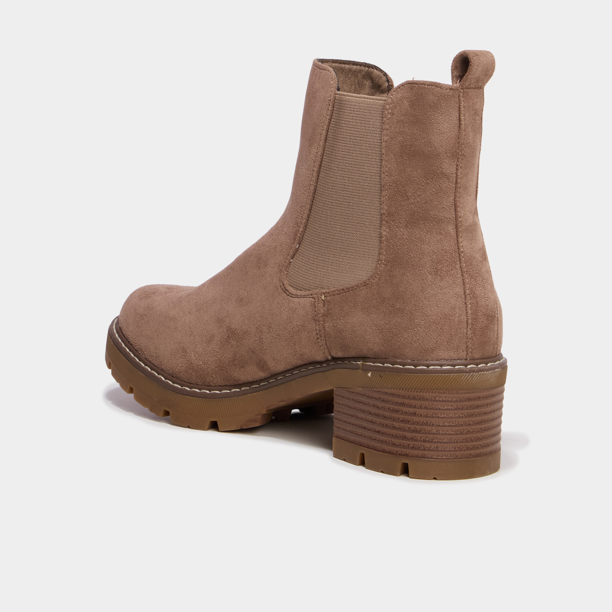 Boots chelsea &agrave; talons taupe femme