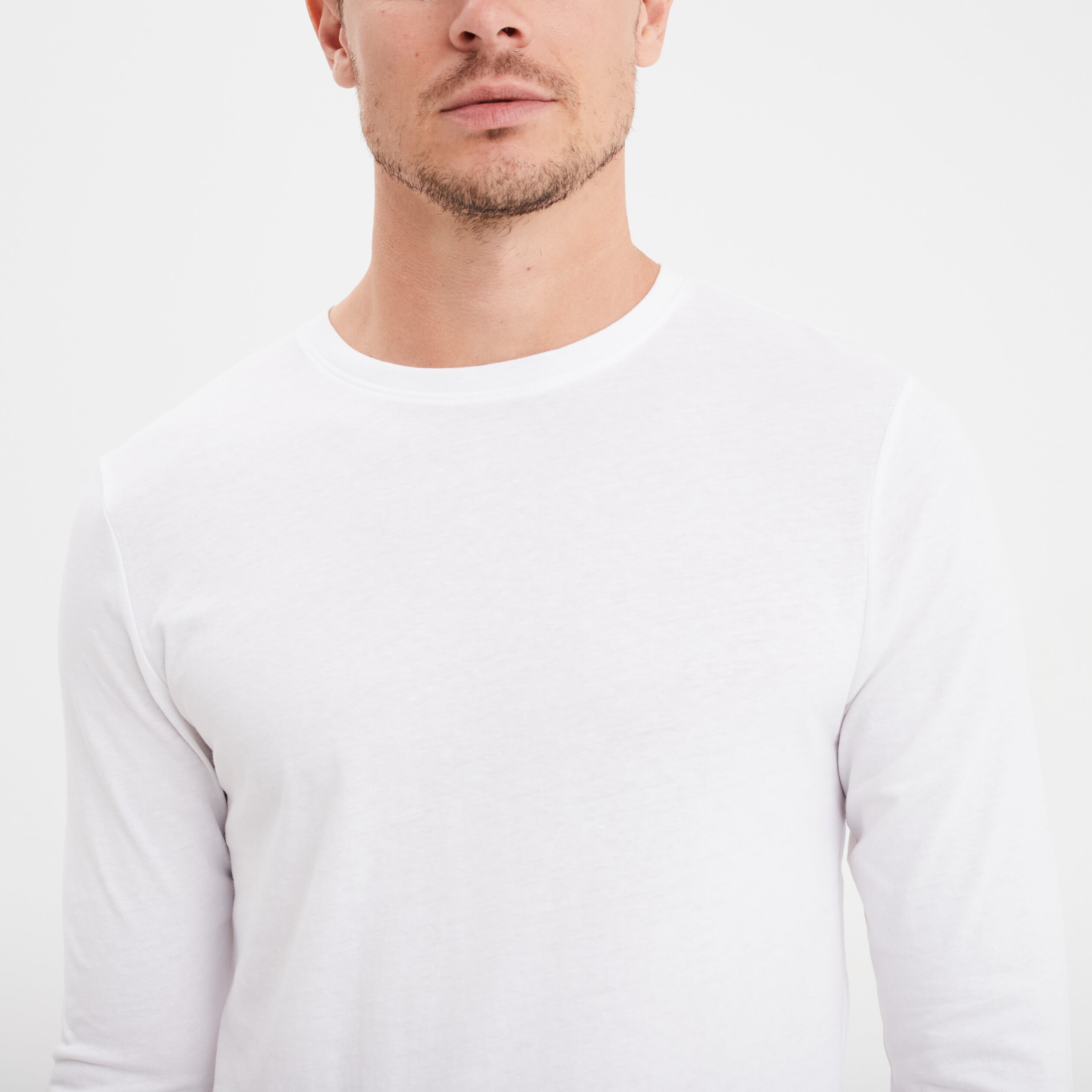 T-shirt manches longues blanc homme