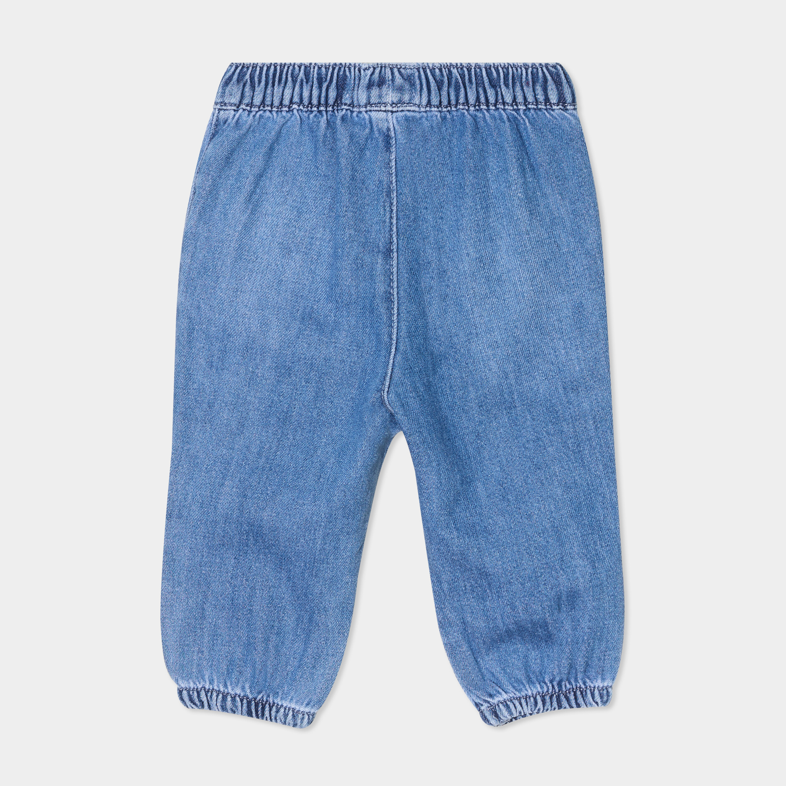 Jeans bas &eacute;lastiqu&eacute; coton denim double stone b&eacute;b&eacute; fille