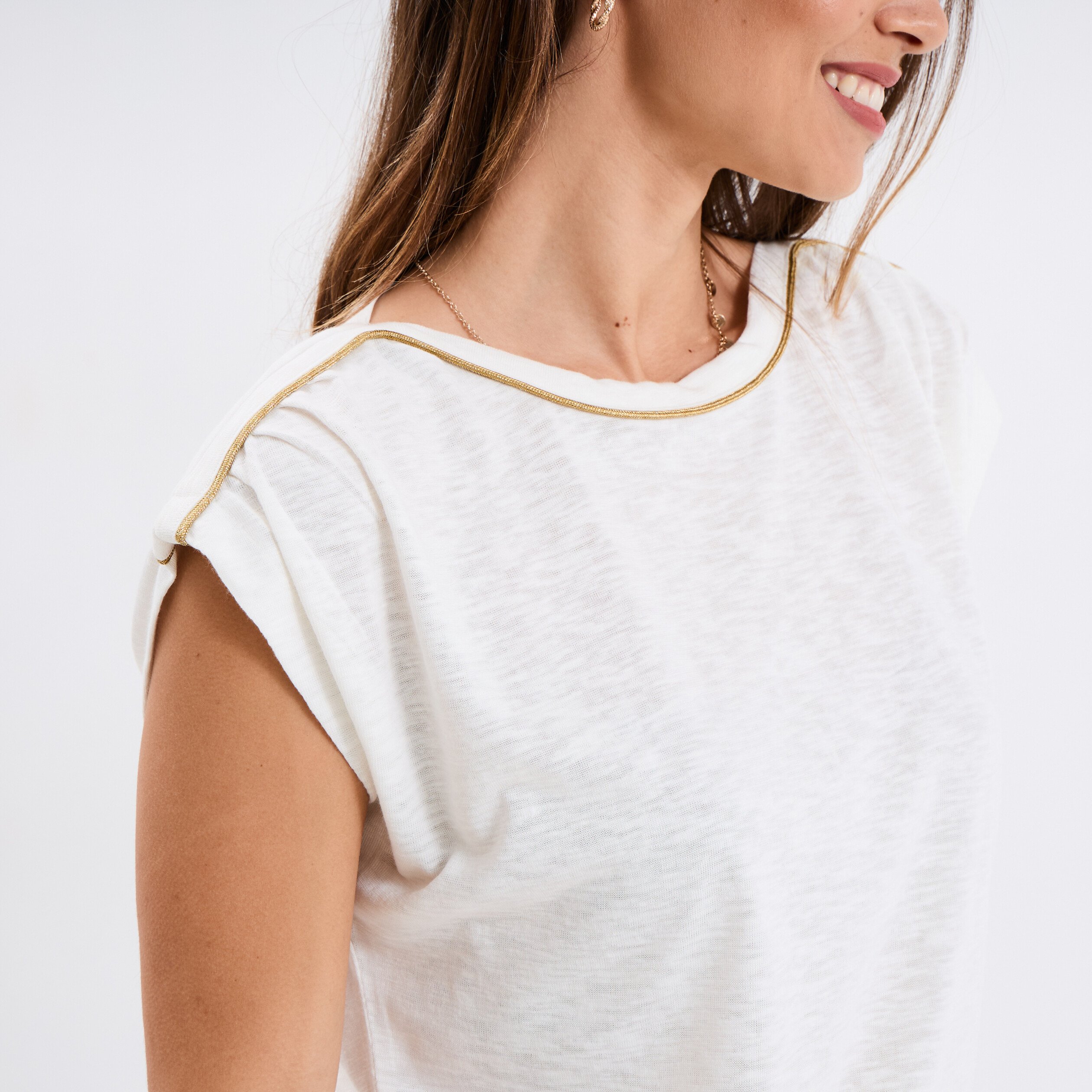 t shirt sans manches blanc femme T-shirt sans manches blanc femme