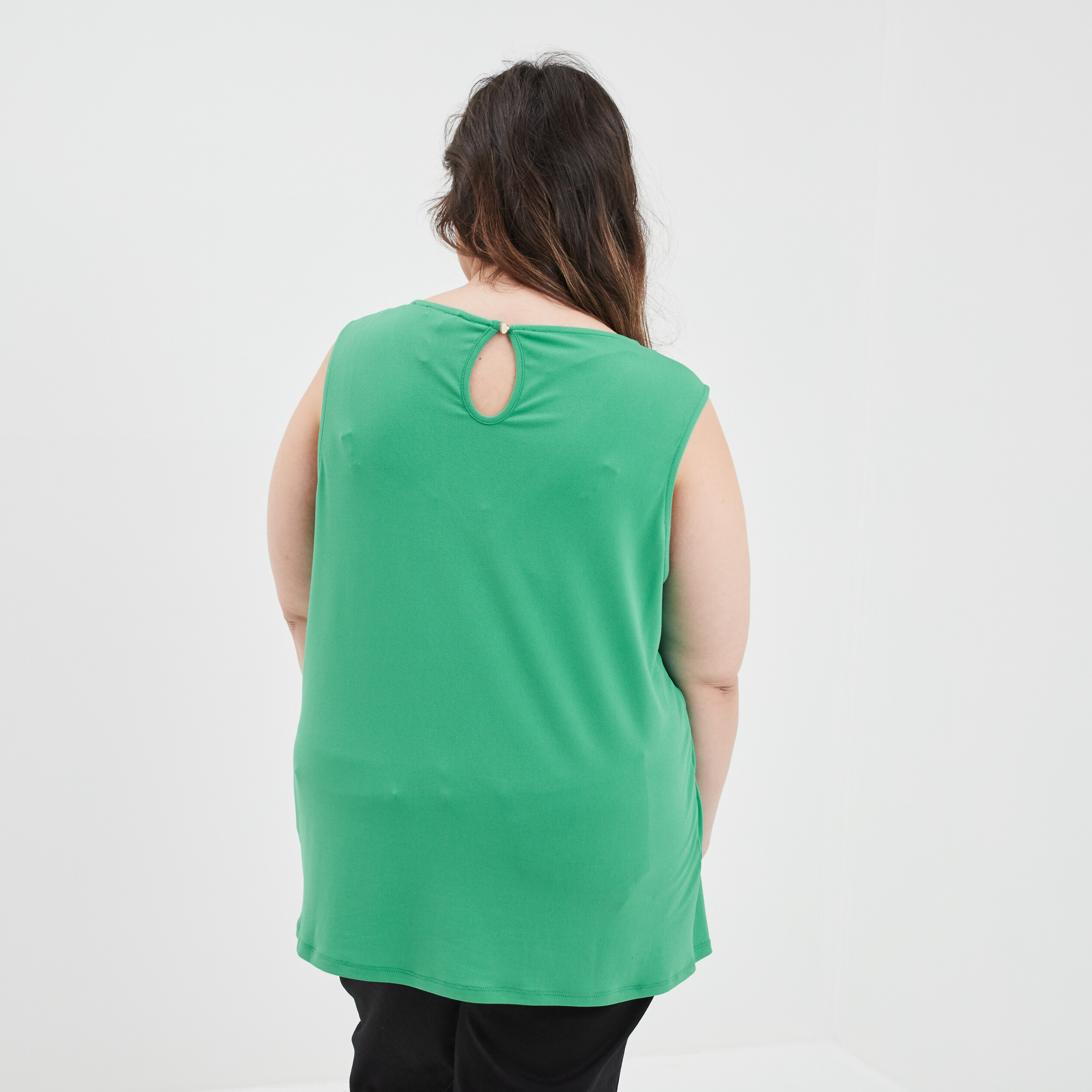 debardeur col en v plis creux modavista vert menthe femmegt Débardeur col en V plis creux Modavista vert menthe femme grande taille