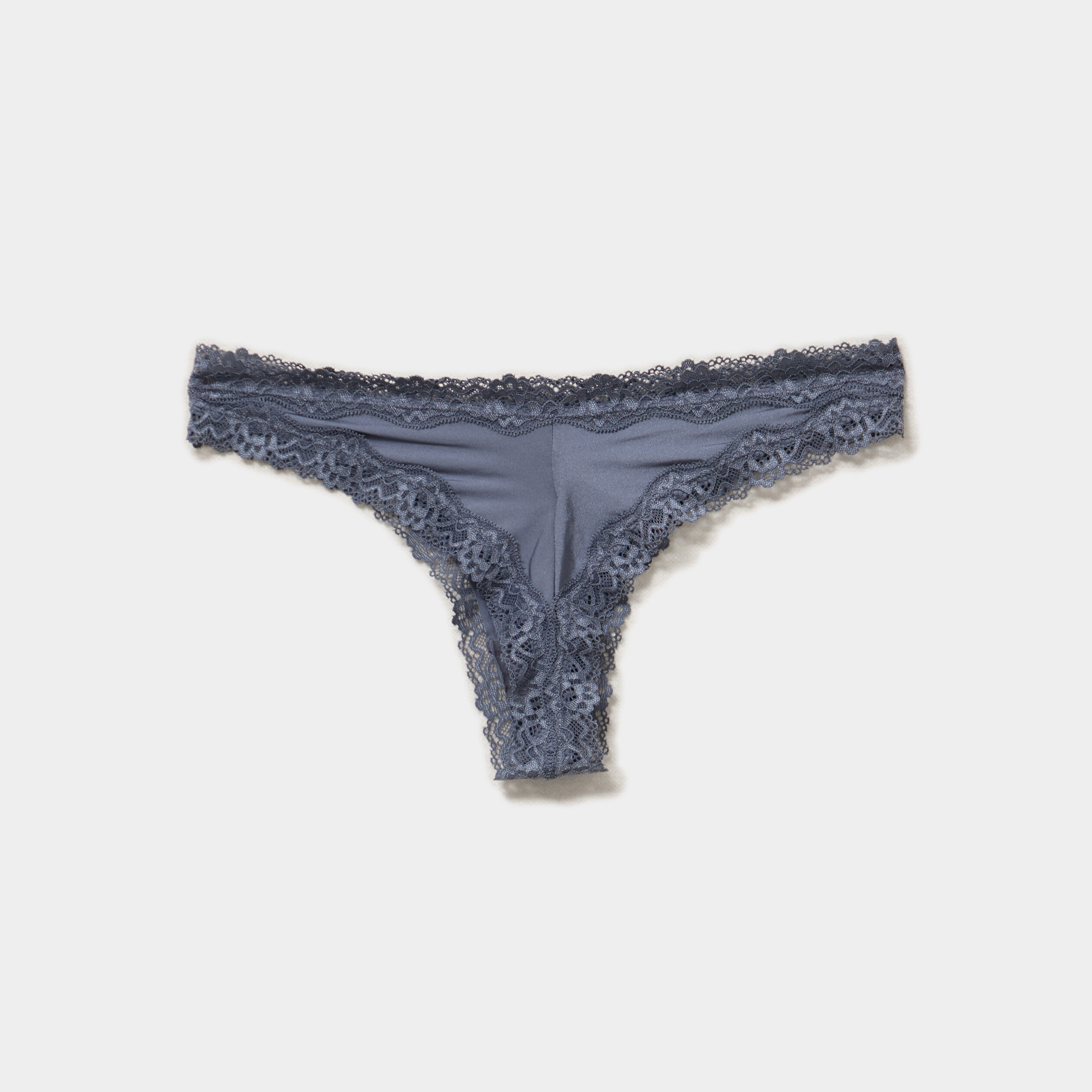 Lot 3 tangas avec dentelle bleu violet femme