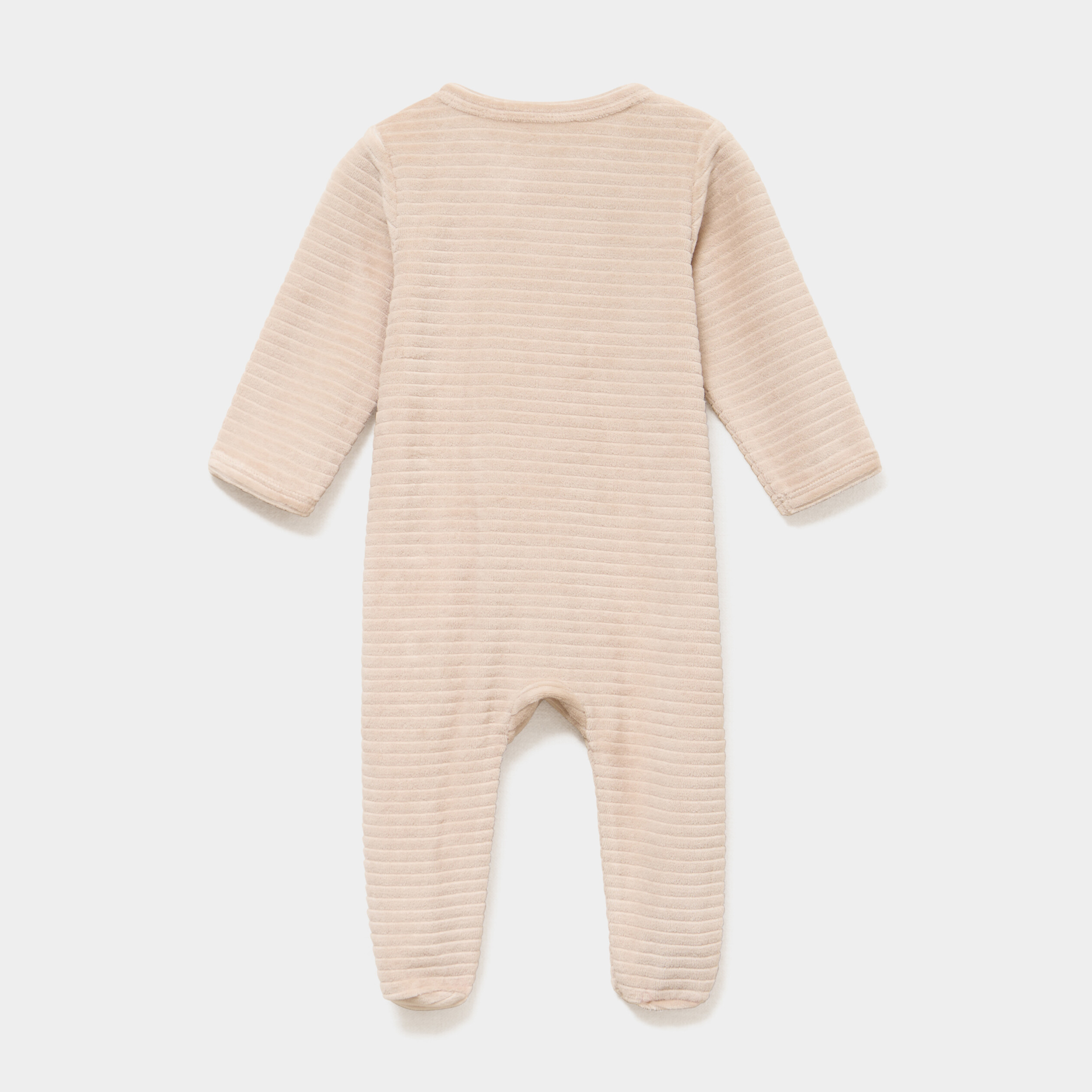 Dors-bien velours manches longues beige b&eacute;b&eacute;