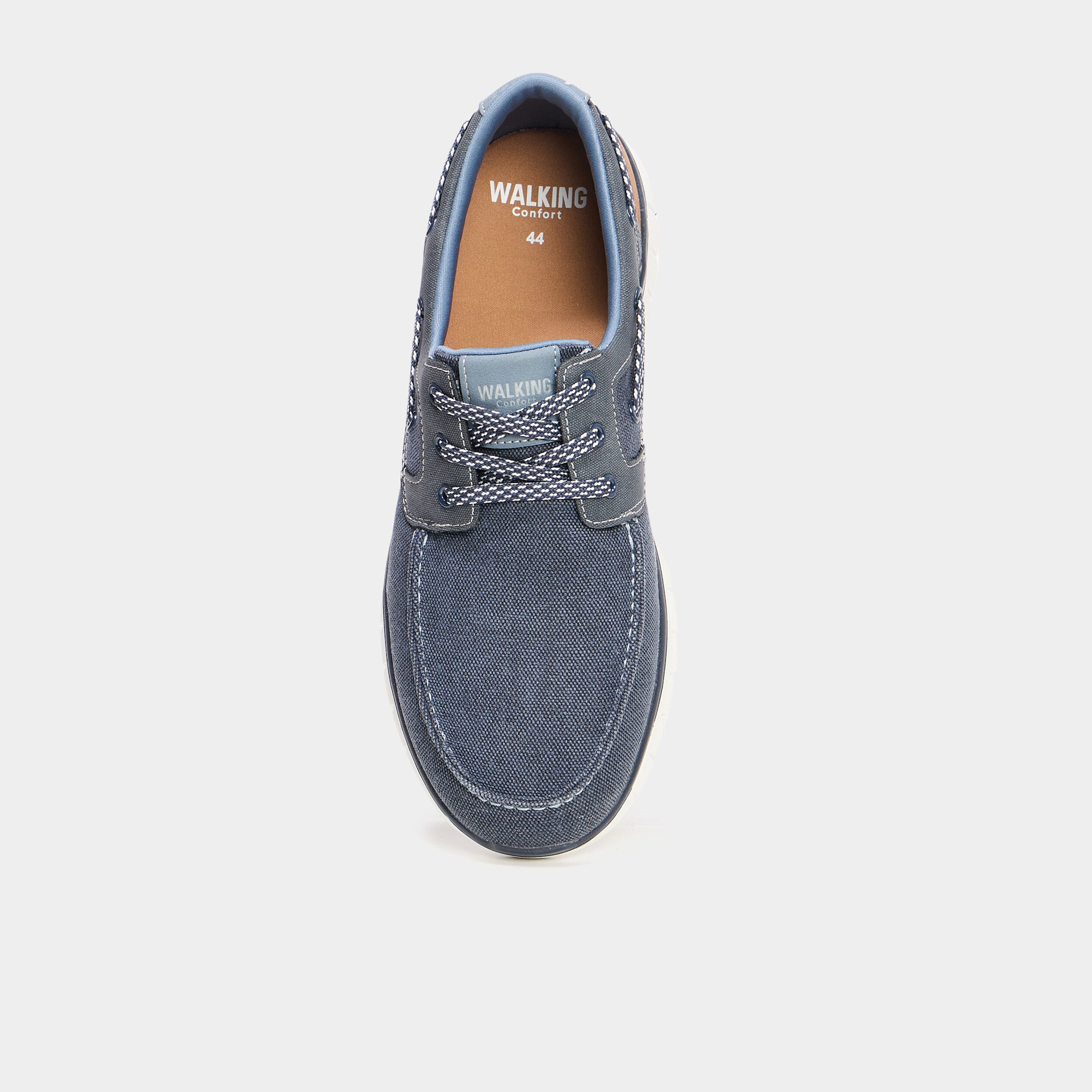 Chaussures bateau en jean bleu homme