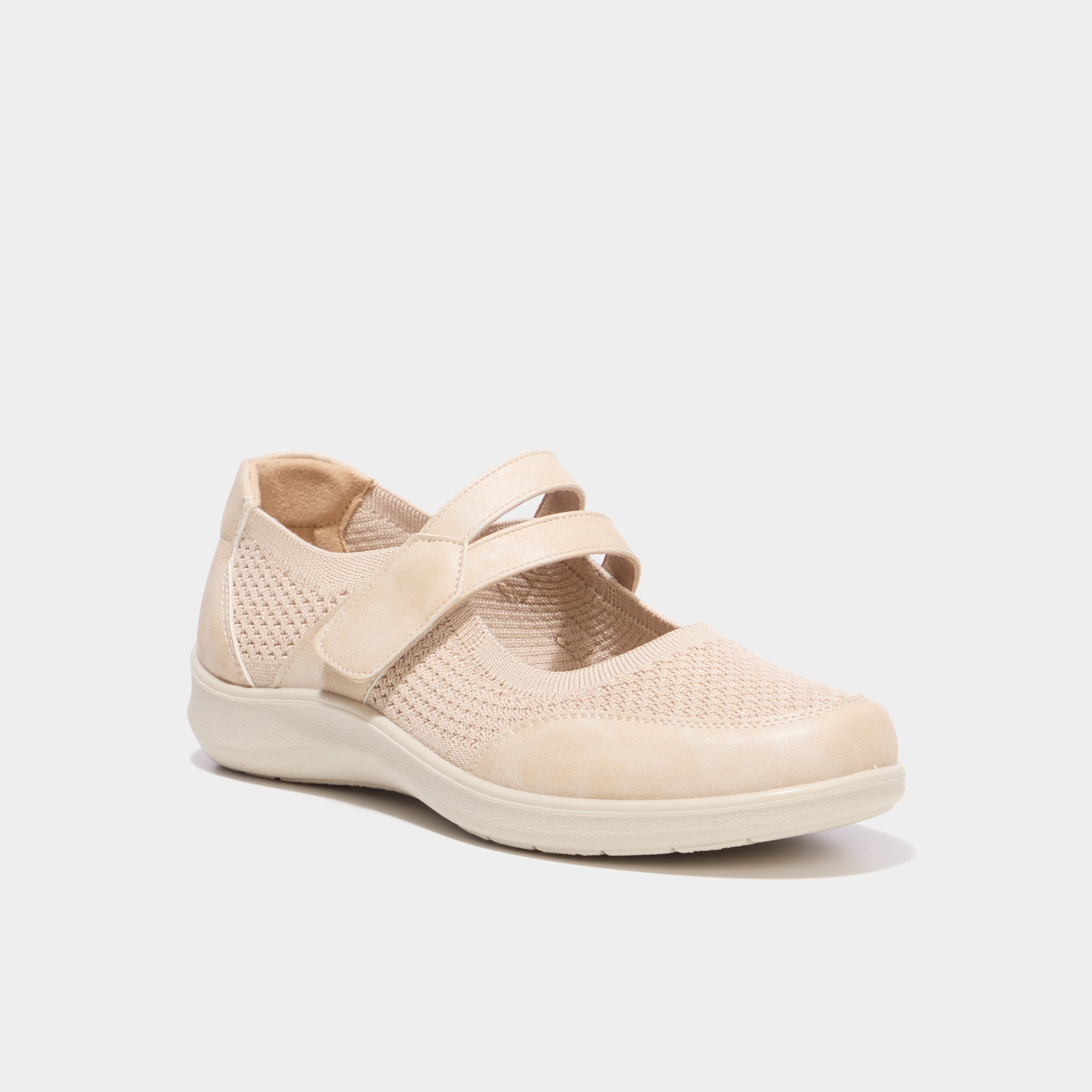 Ballerines brides &eacute;lastiqu&eacute;es sable femme