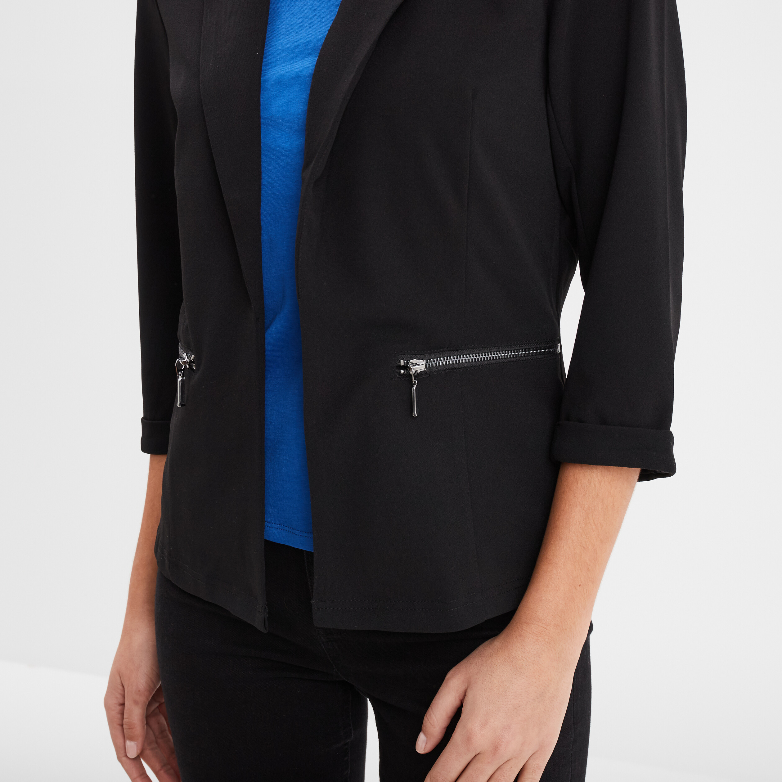 Veste blazer cintré noir femme