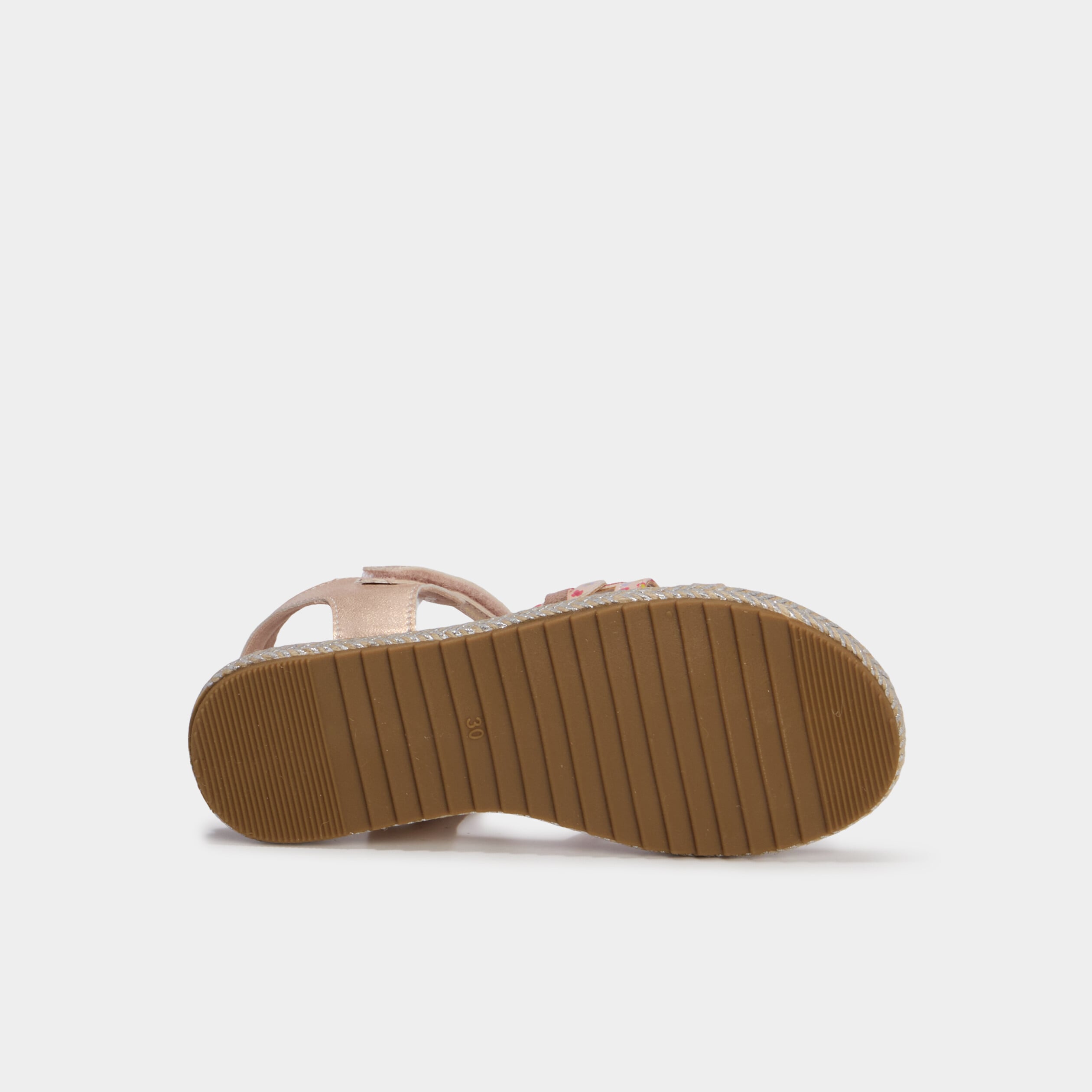 Sandales semelles effet corde jaune or fille