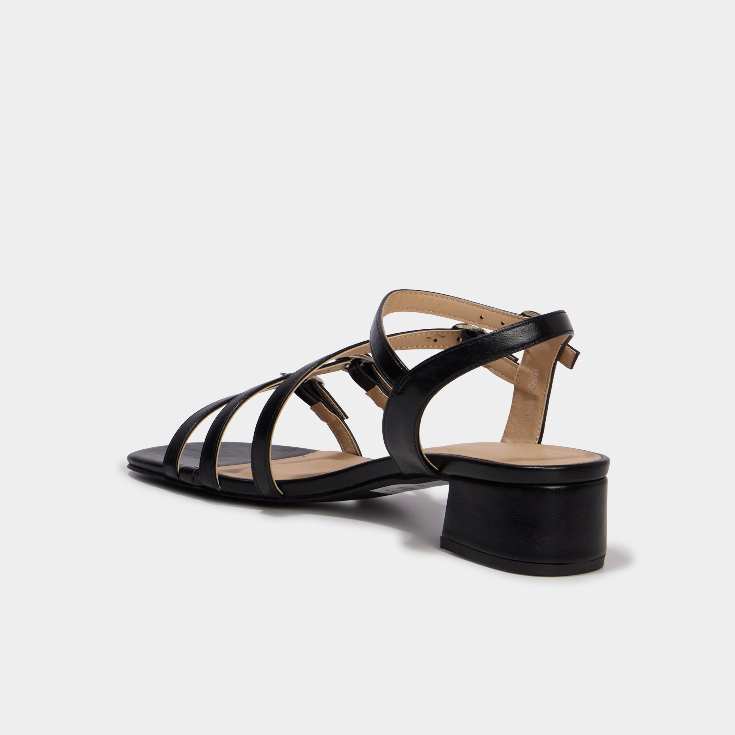 Sandales multibrides &agrave; talons noir femme