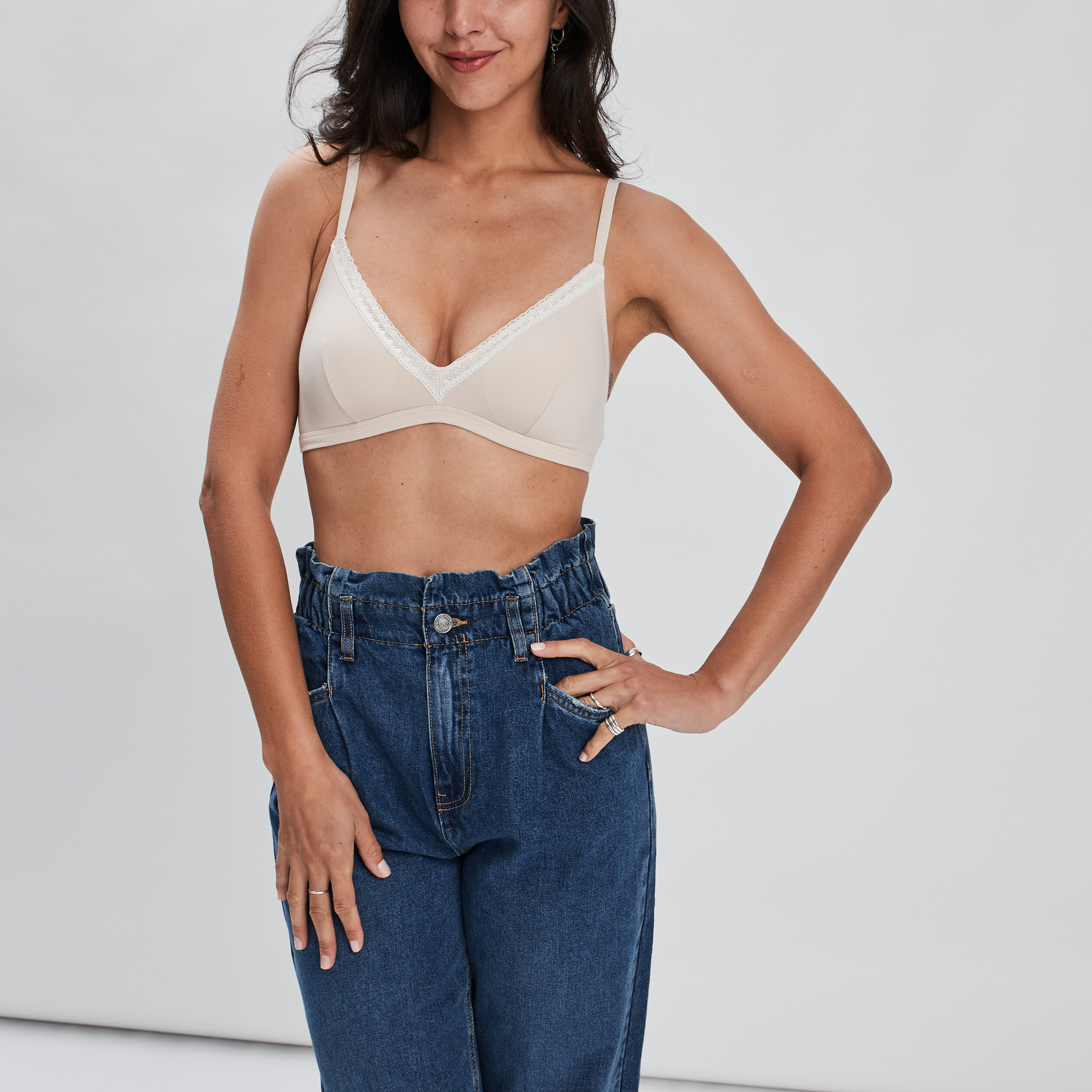 soutien gorge triangle coton a coque rose poudree femme Soutien-gorge triangle coton à coque rose poudrée femme