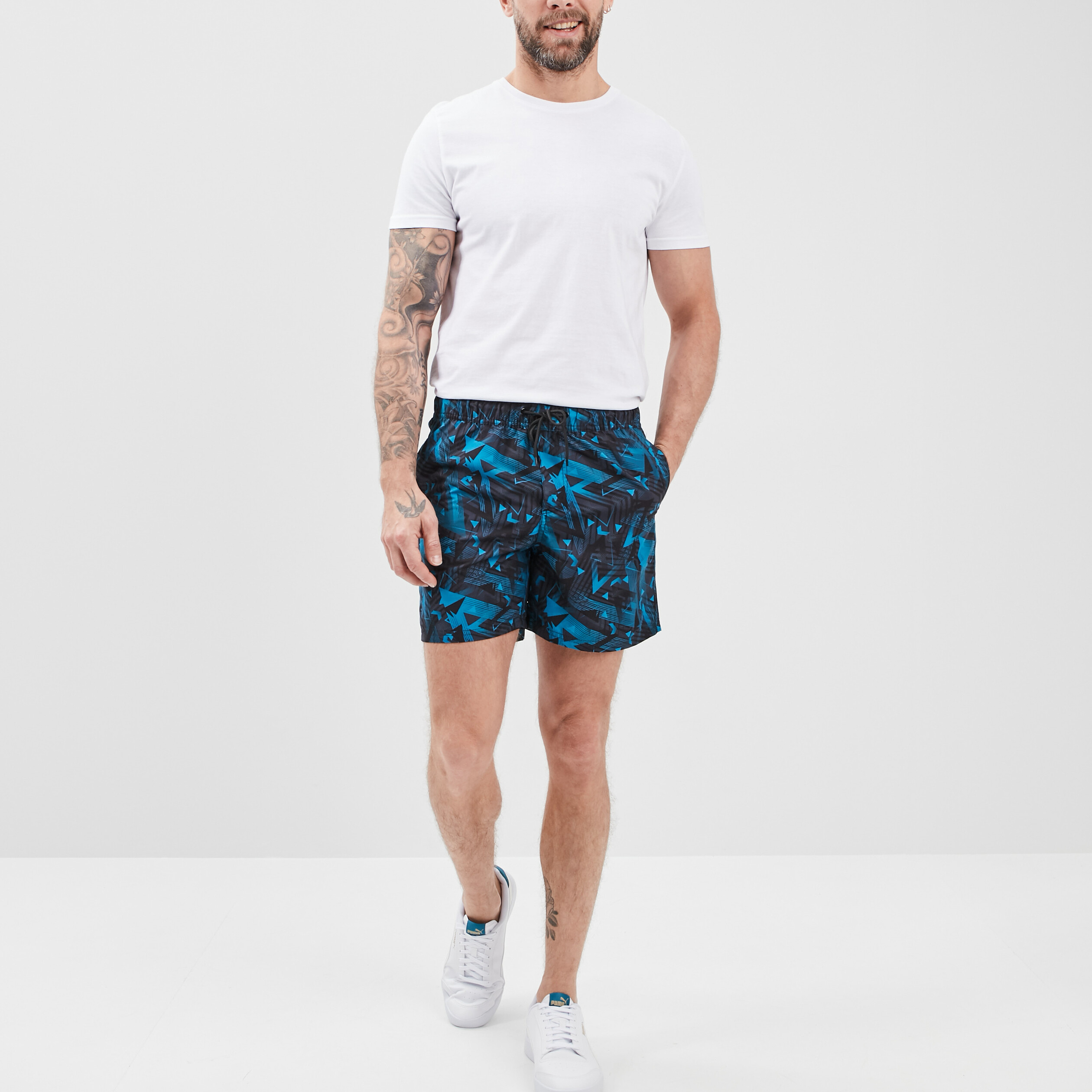Short de bain noir homme