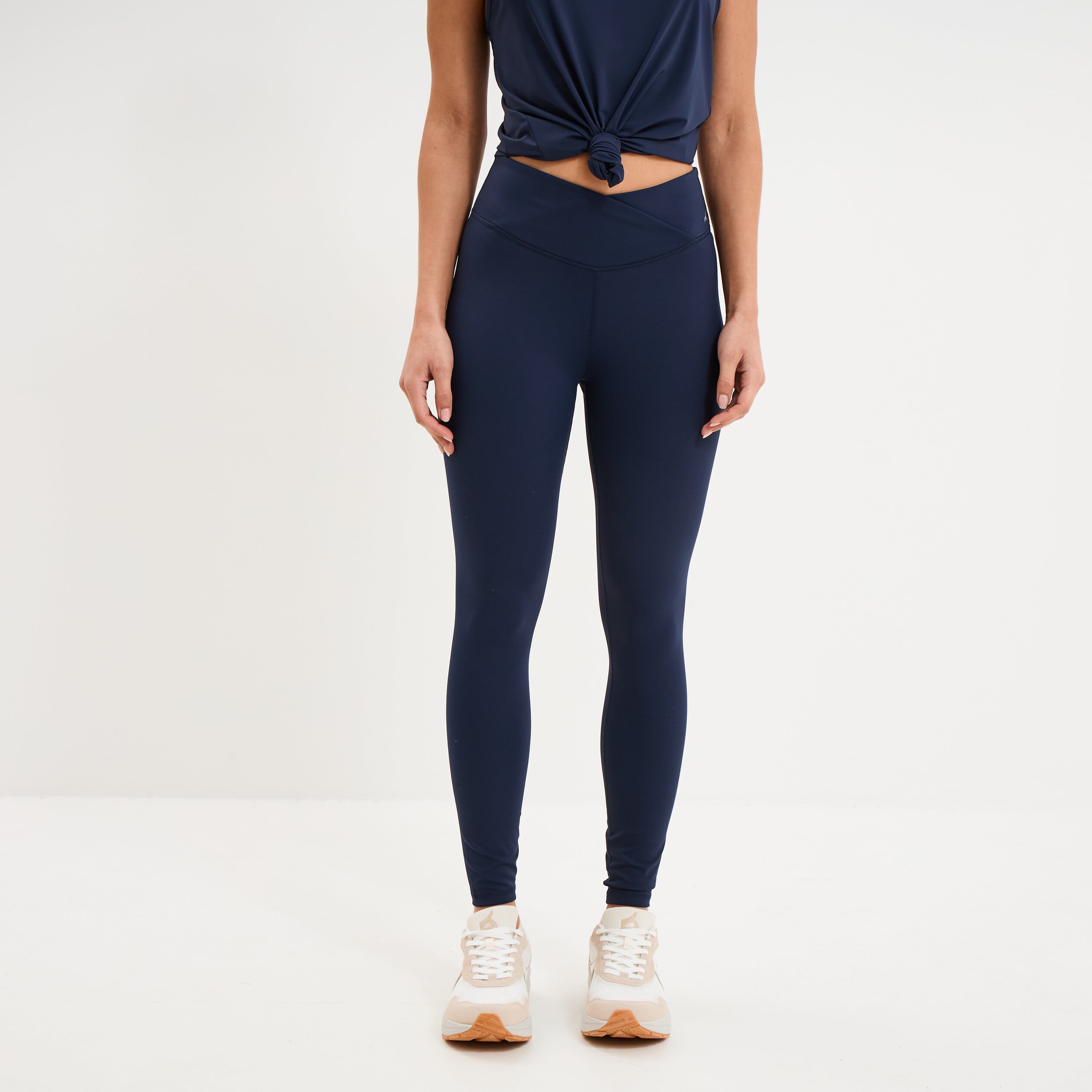 Legging de sport taille haute bleu marine femme