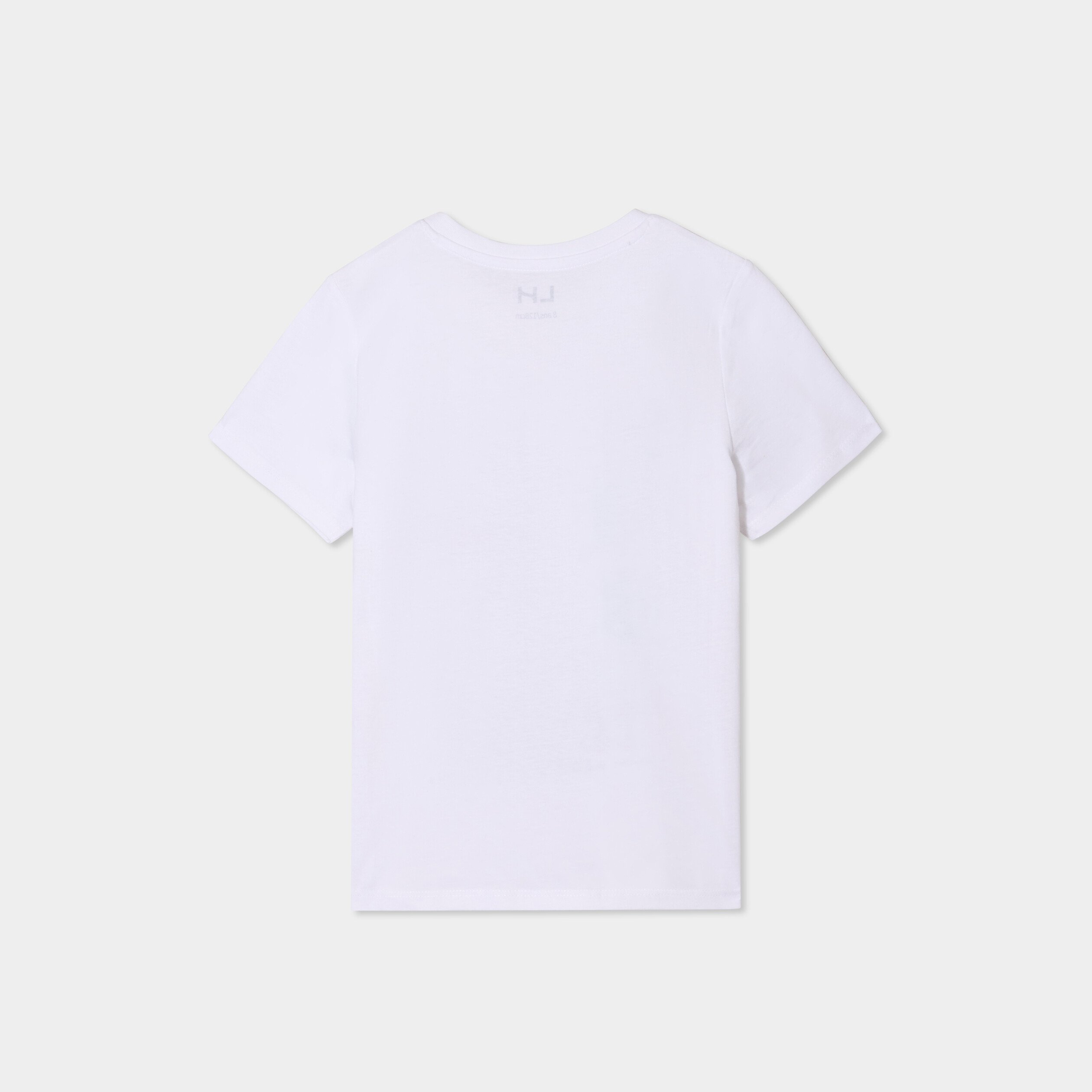 T-shirt col rond manches courtes coton blanc garçon