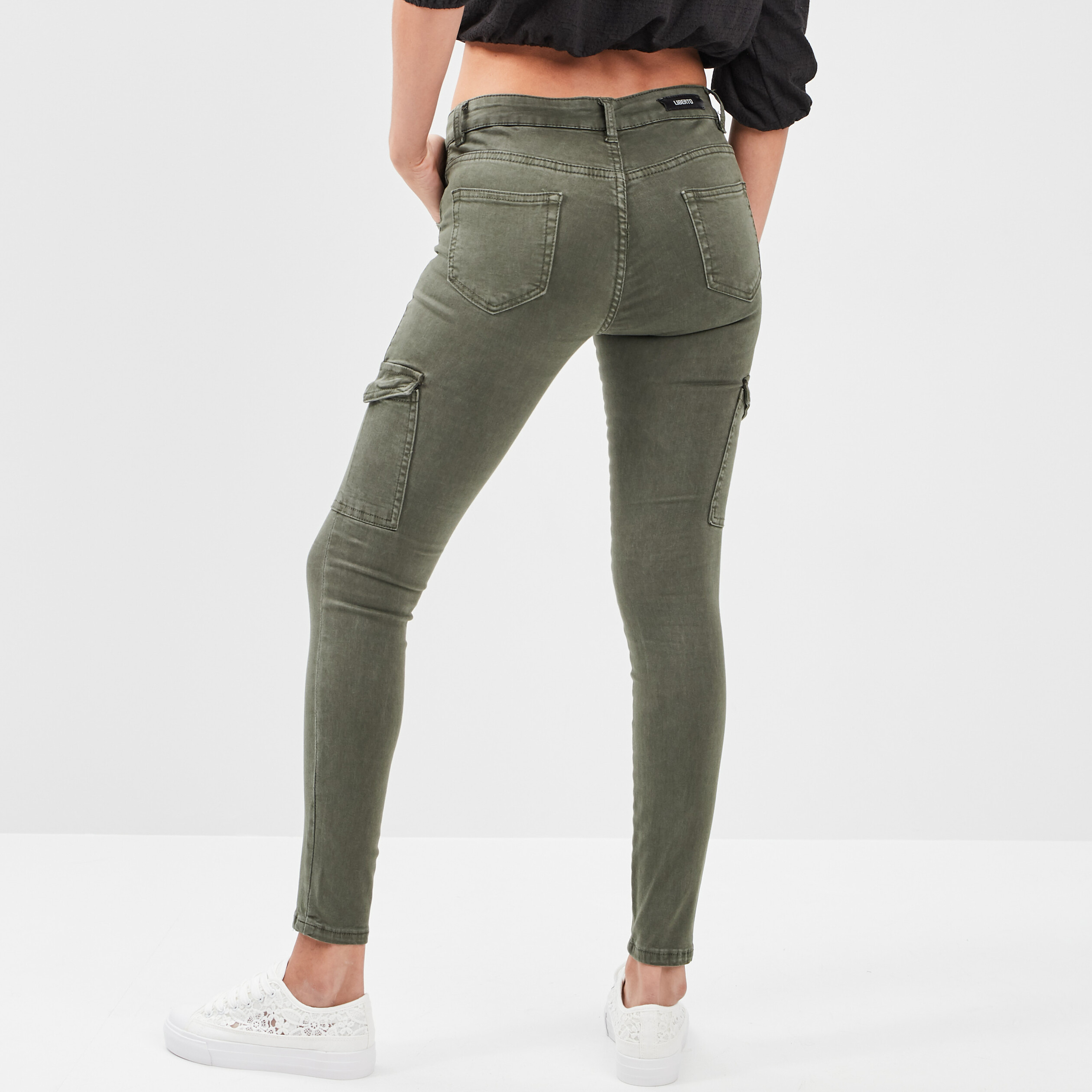 pantalon cargo skinny vert kaki femme Pantalon cargo skinny vert kaki femme