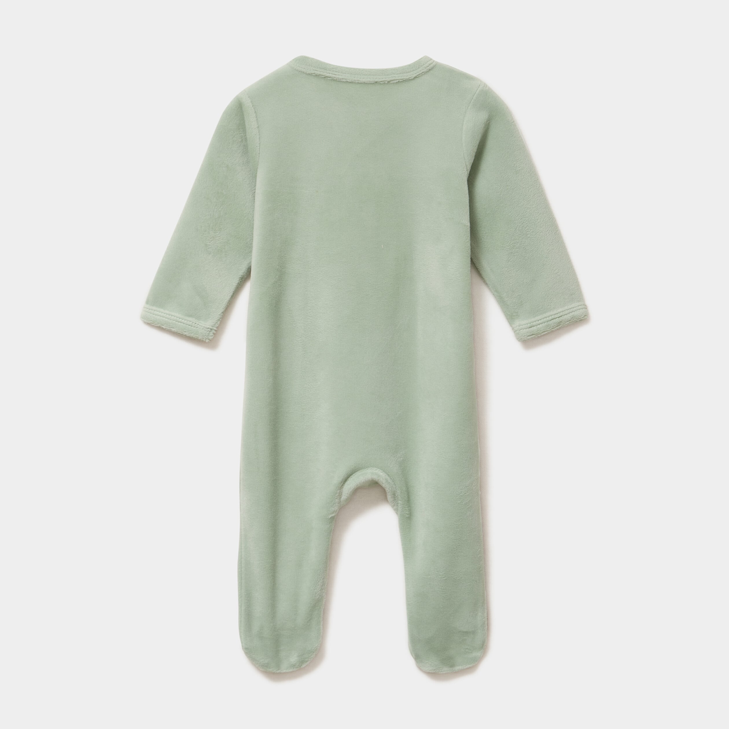 Dors-bien effet velours manches longues vert pastel b&eacute;b&eacute;