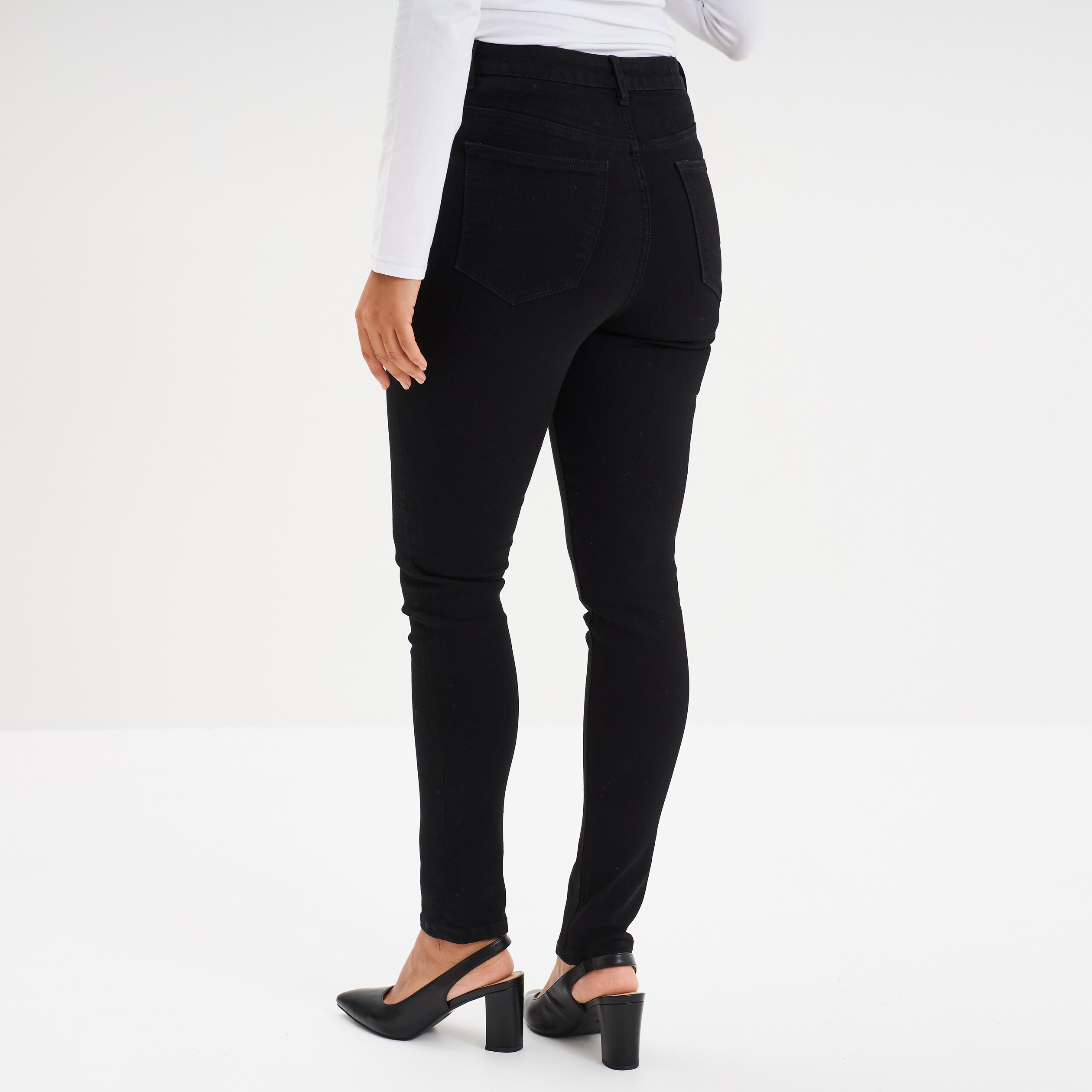 jeans skinny taille haute denim noir femme Jeans skinny taille haute denim noir femme