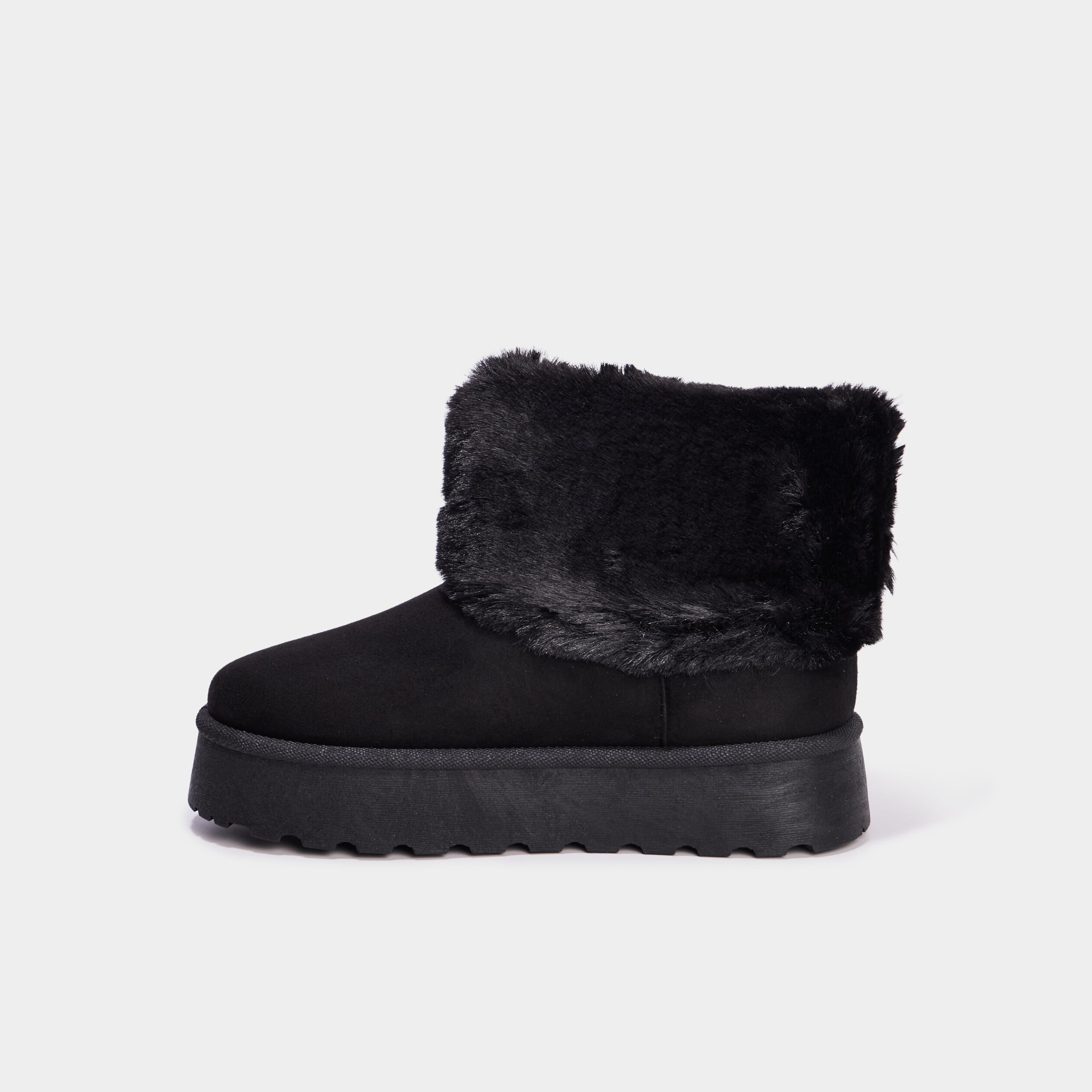 Boots avec fausse fourrure noir femme