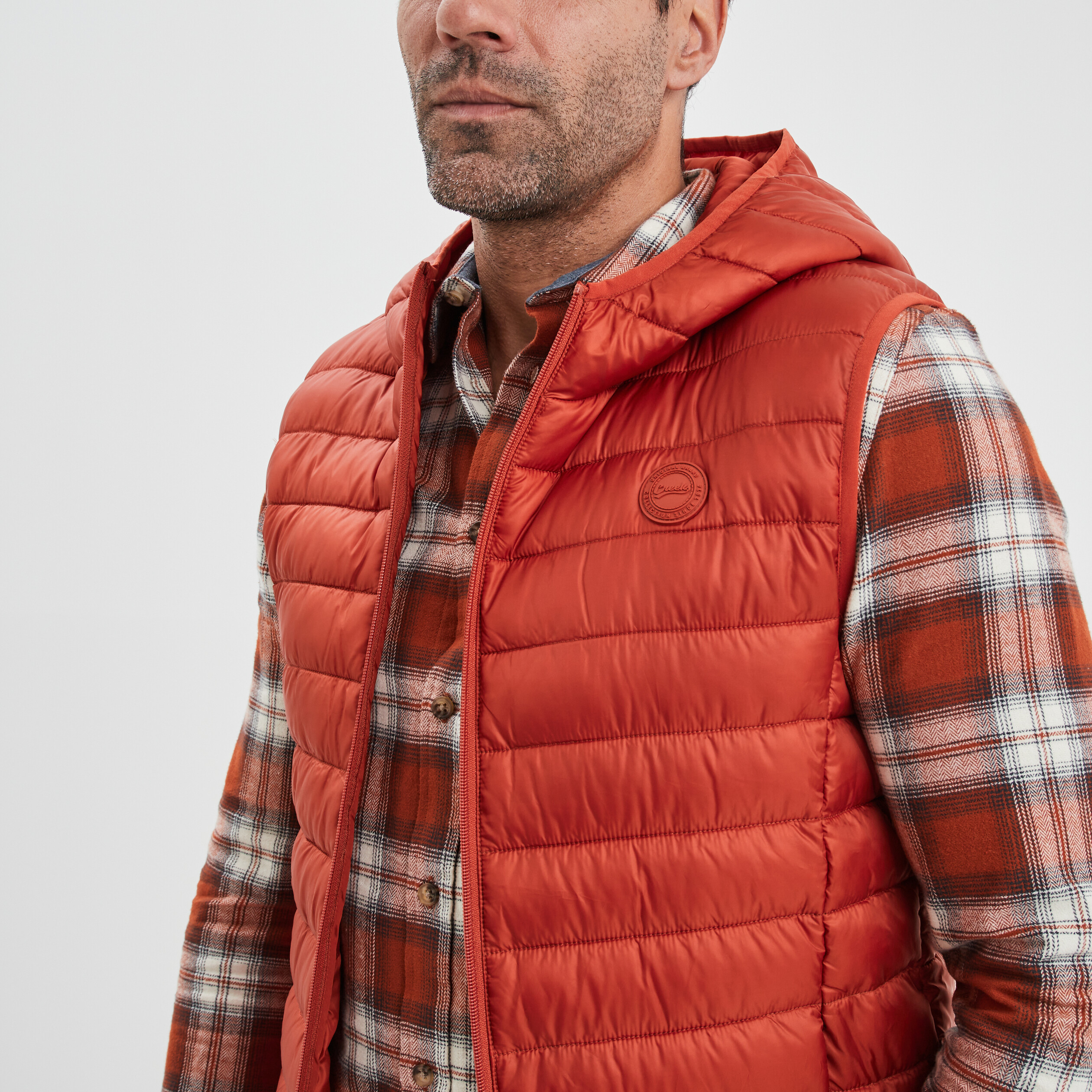 Doudoune sans manches à capuche Creeks orange foncé homme