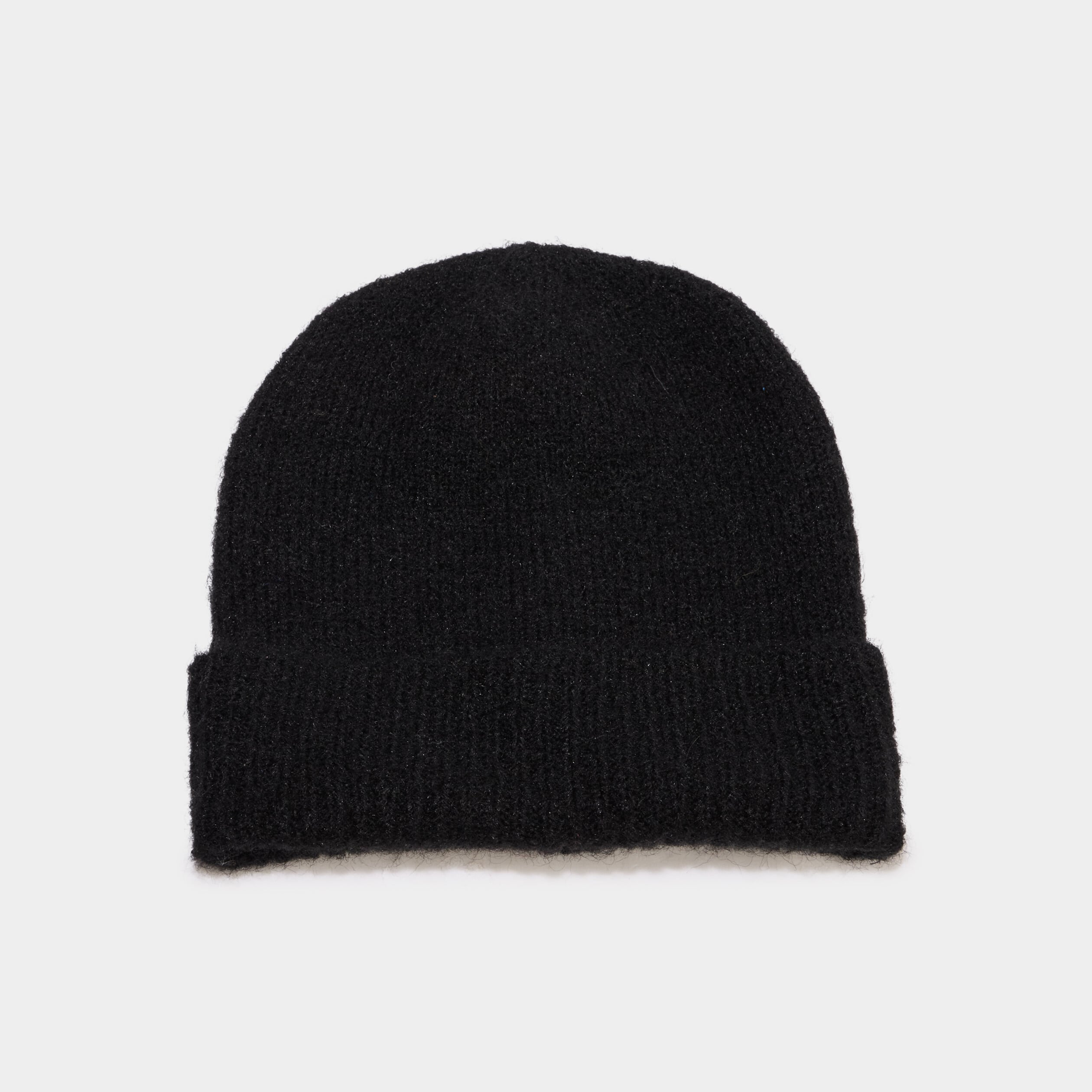 Bonnet maille c&ocirc;tel&eacute;e noir femme
