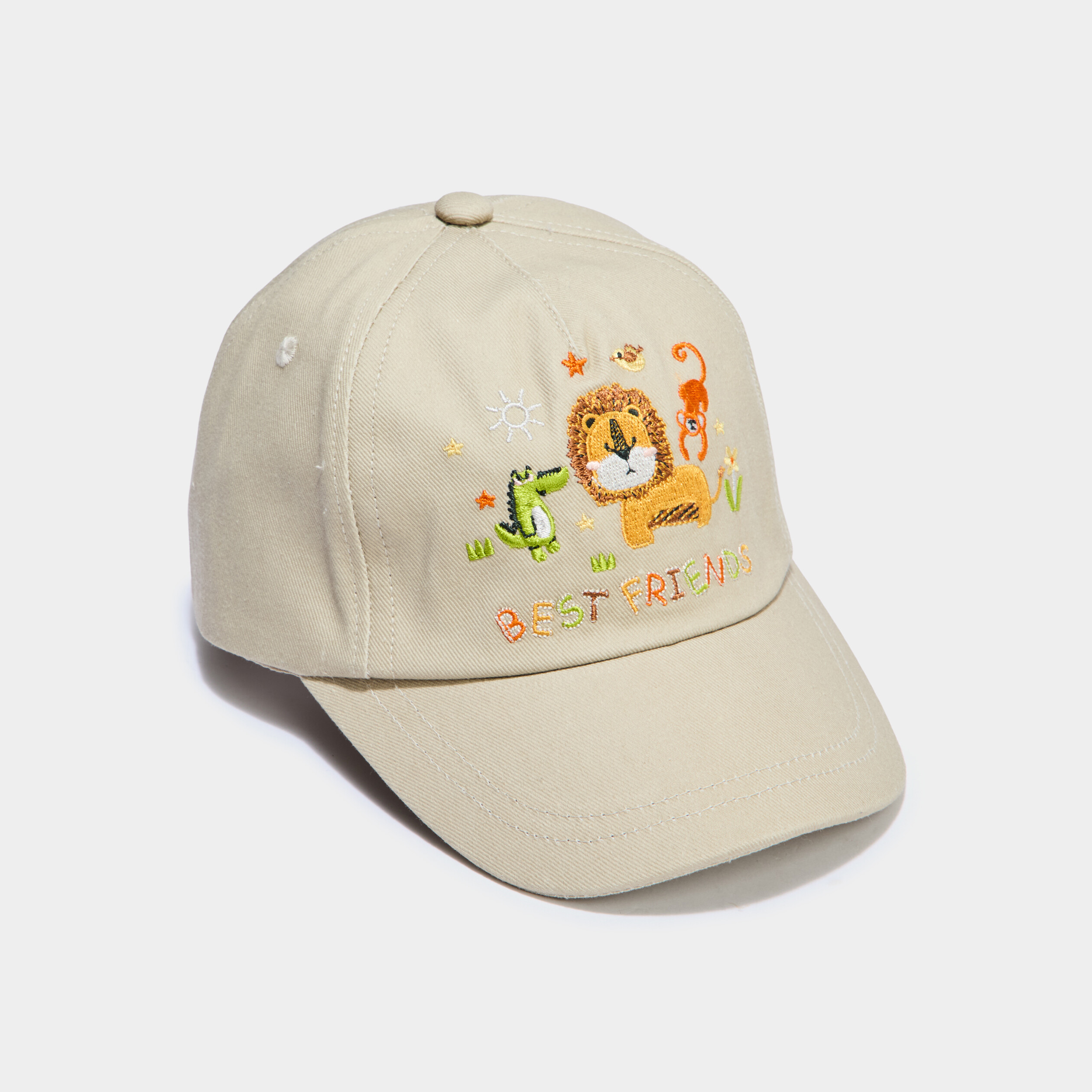 Casquette brod&eacute;e coton sable b&eacute;b&eacute; gar&ccedil;on
