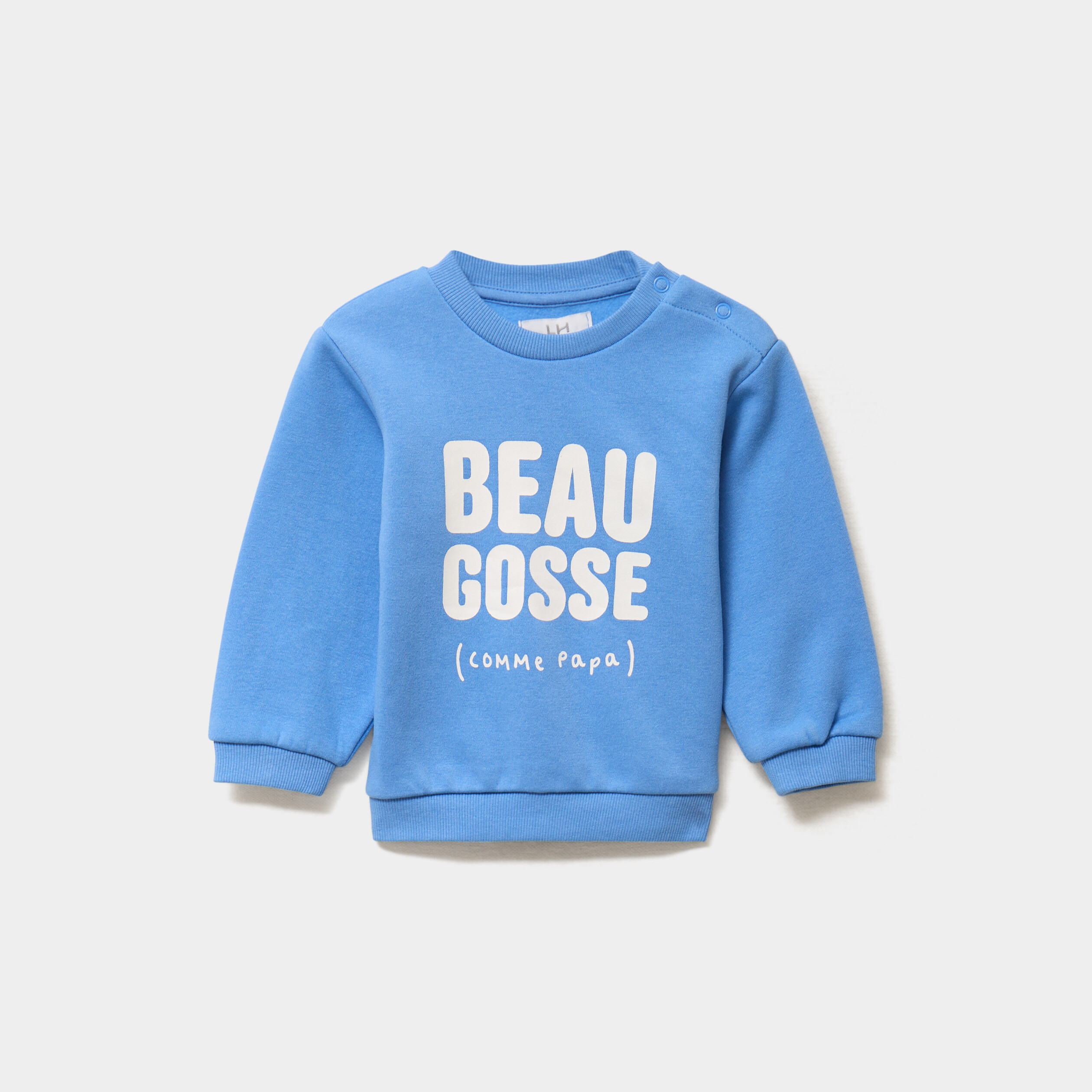 Sweat col rond manches longues bleu lavande b&eacute;b&eacute; gar&ccedil;on