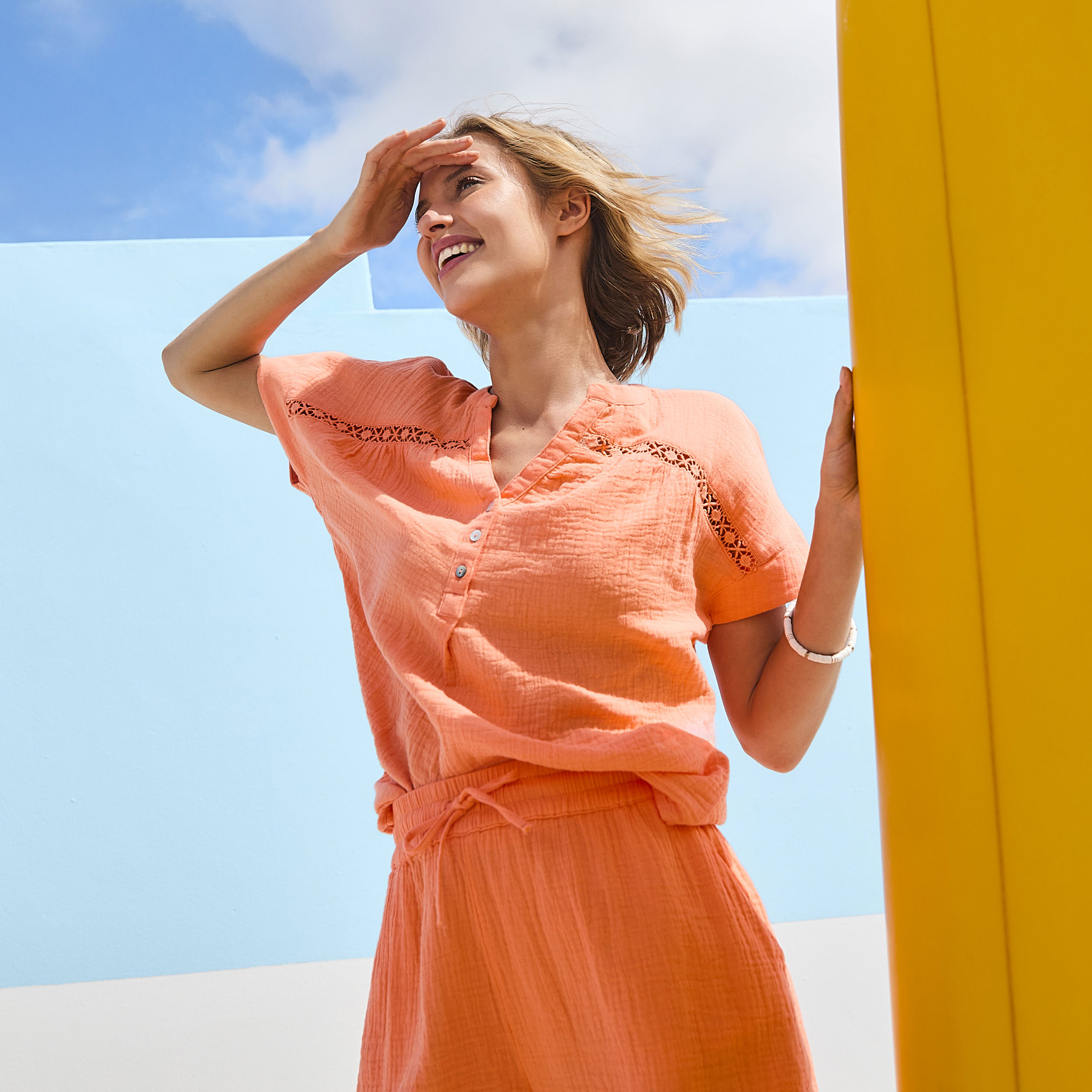 Orange Chemise De Plage Pour Femme Chemise Skate Femme Hauts En