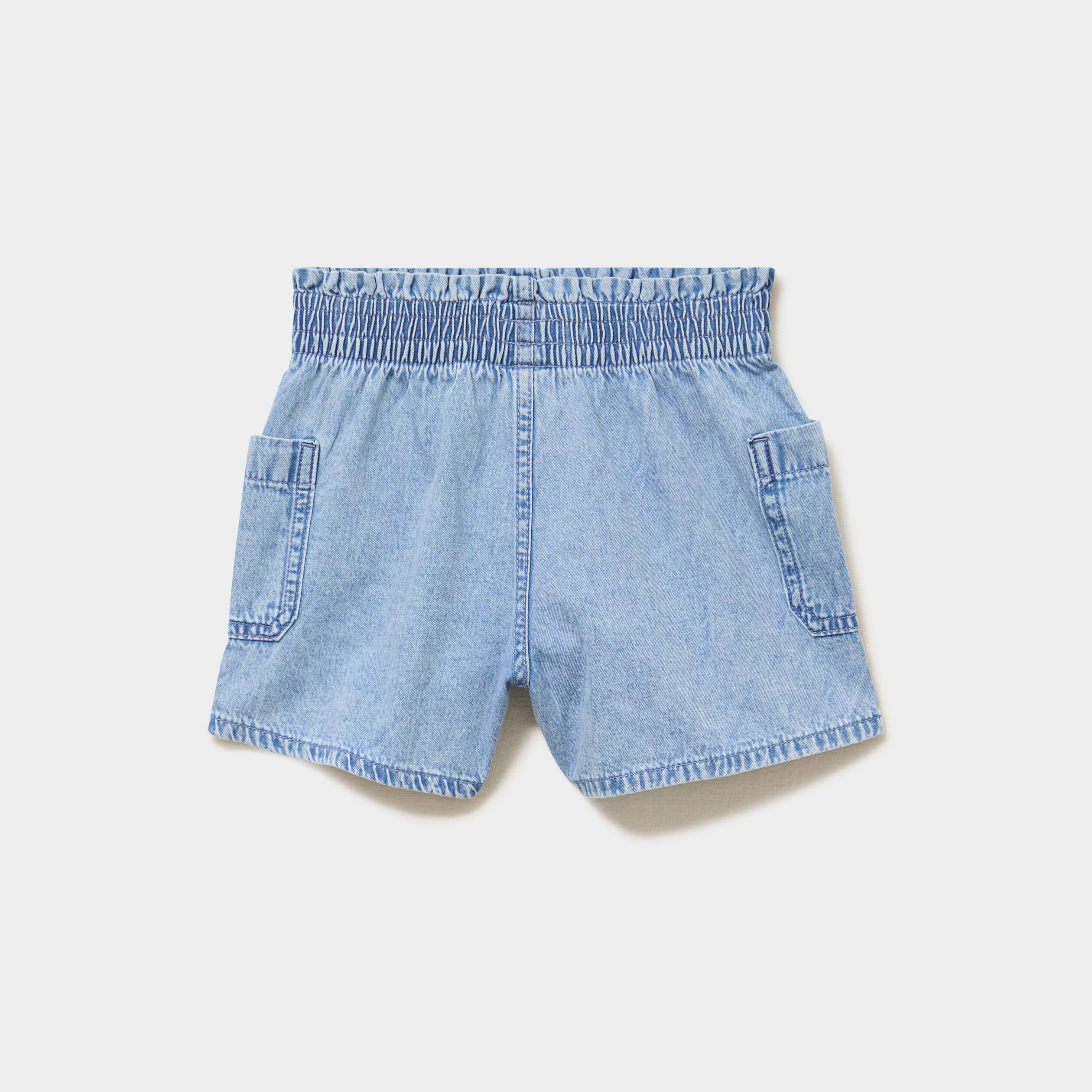 Short en jean paperbag taille &eacute;lastiqu&eacute;e denim triple stone fille