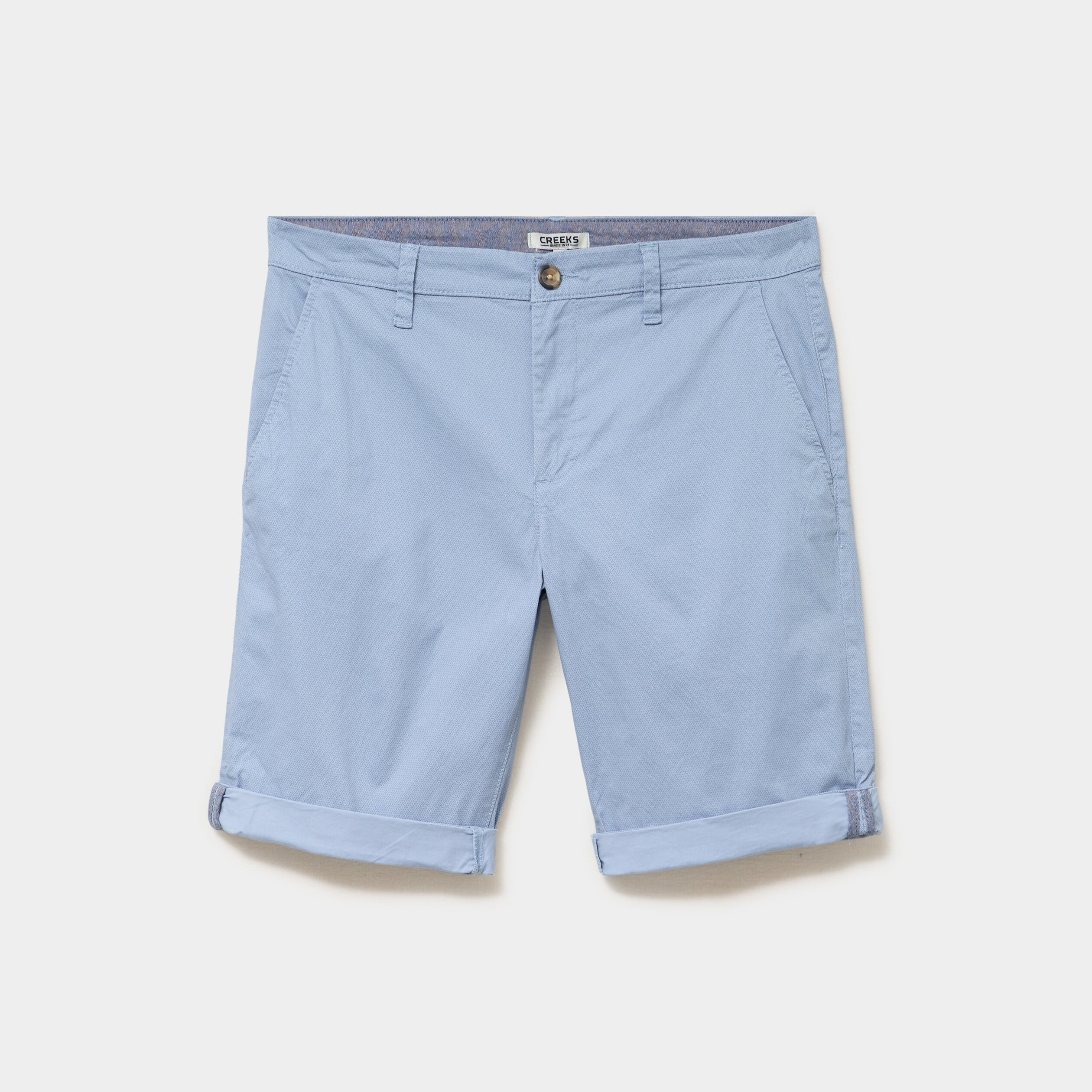 Bermuda short chino droit coton stretch bleu ciel homme