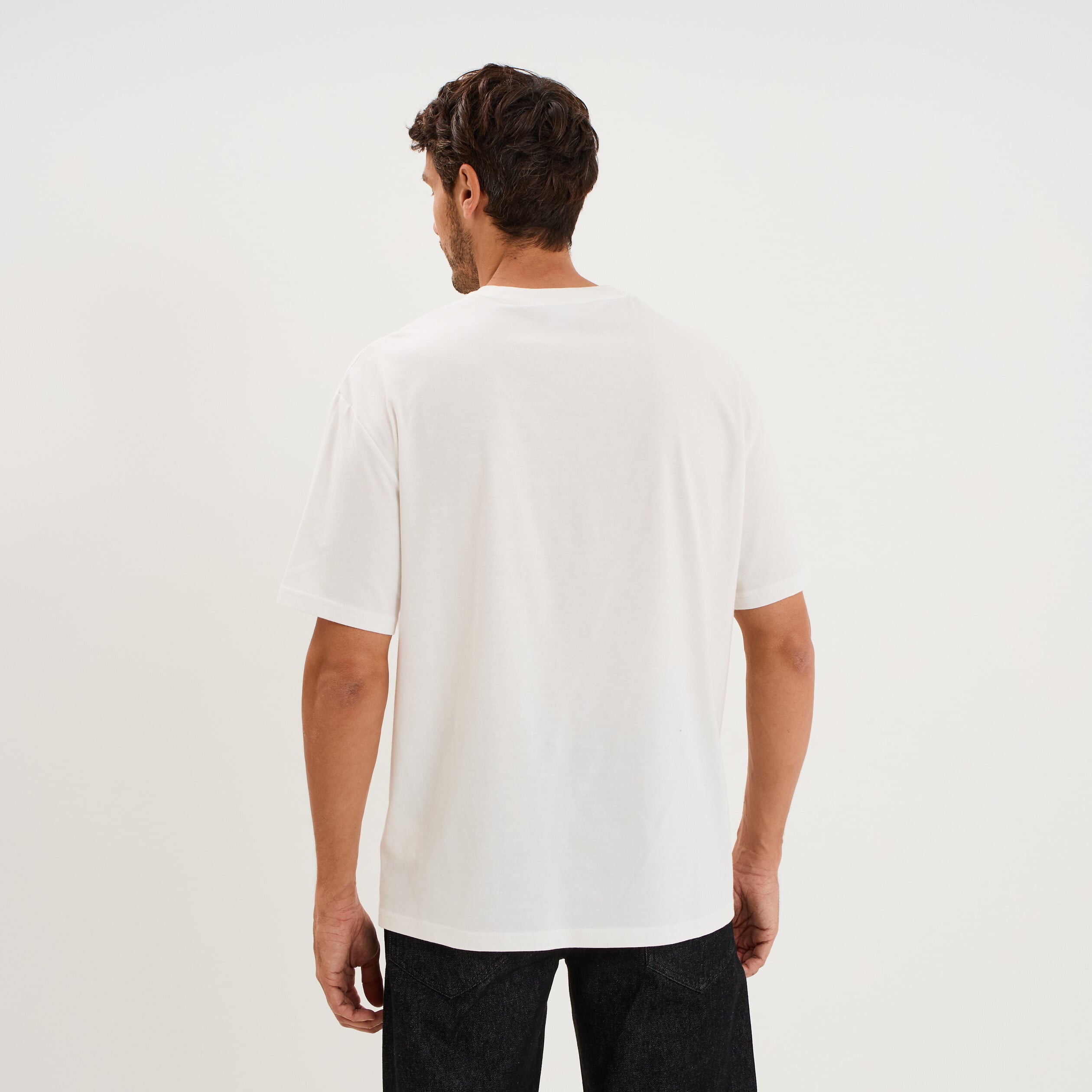 T-shirt regular col rond manches courtes blanc homme