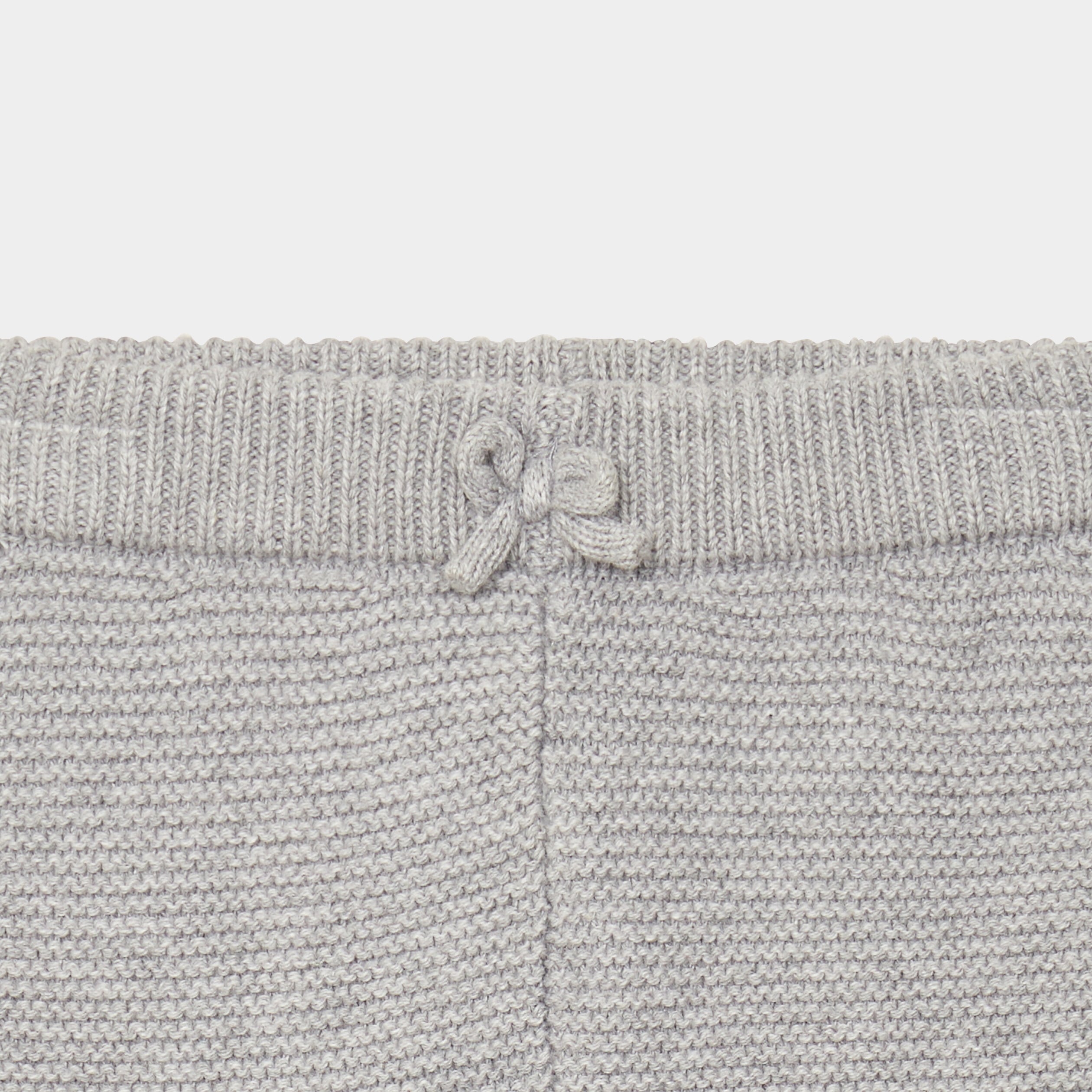 Pantalon tricot coton gris clair b&eacute;b&eacute;