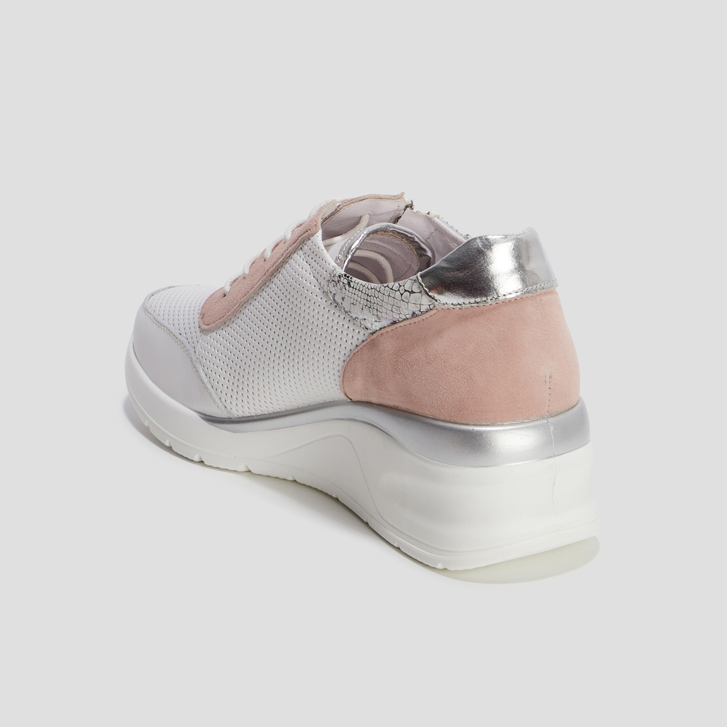 Baskets pied large en cuir Confortissimo rose femme