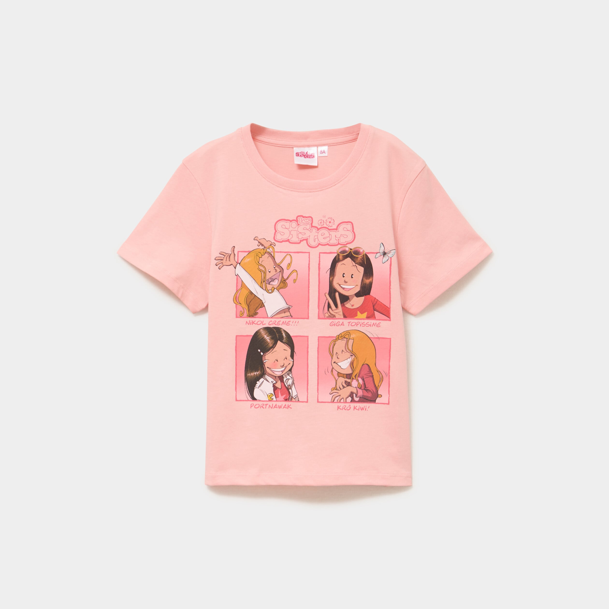 T-shirt manches courtes Les Sisters orange clair fille