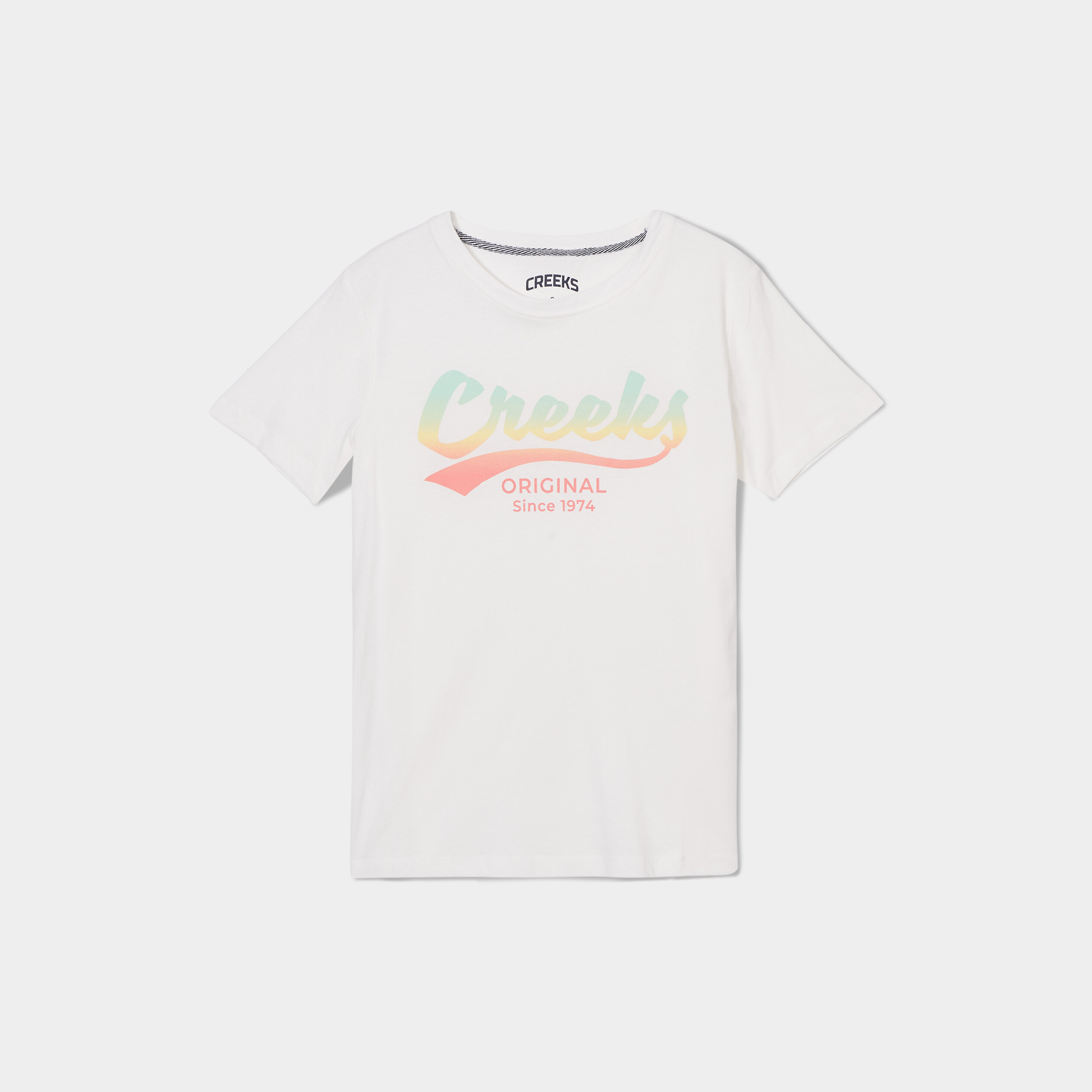 t shirt oversize col rond coton creeks blanc femme T-shirt oversize col rond coton Creeks blanc femme