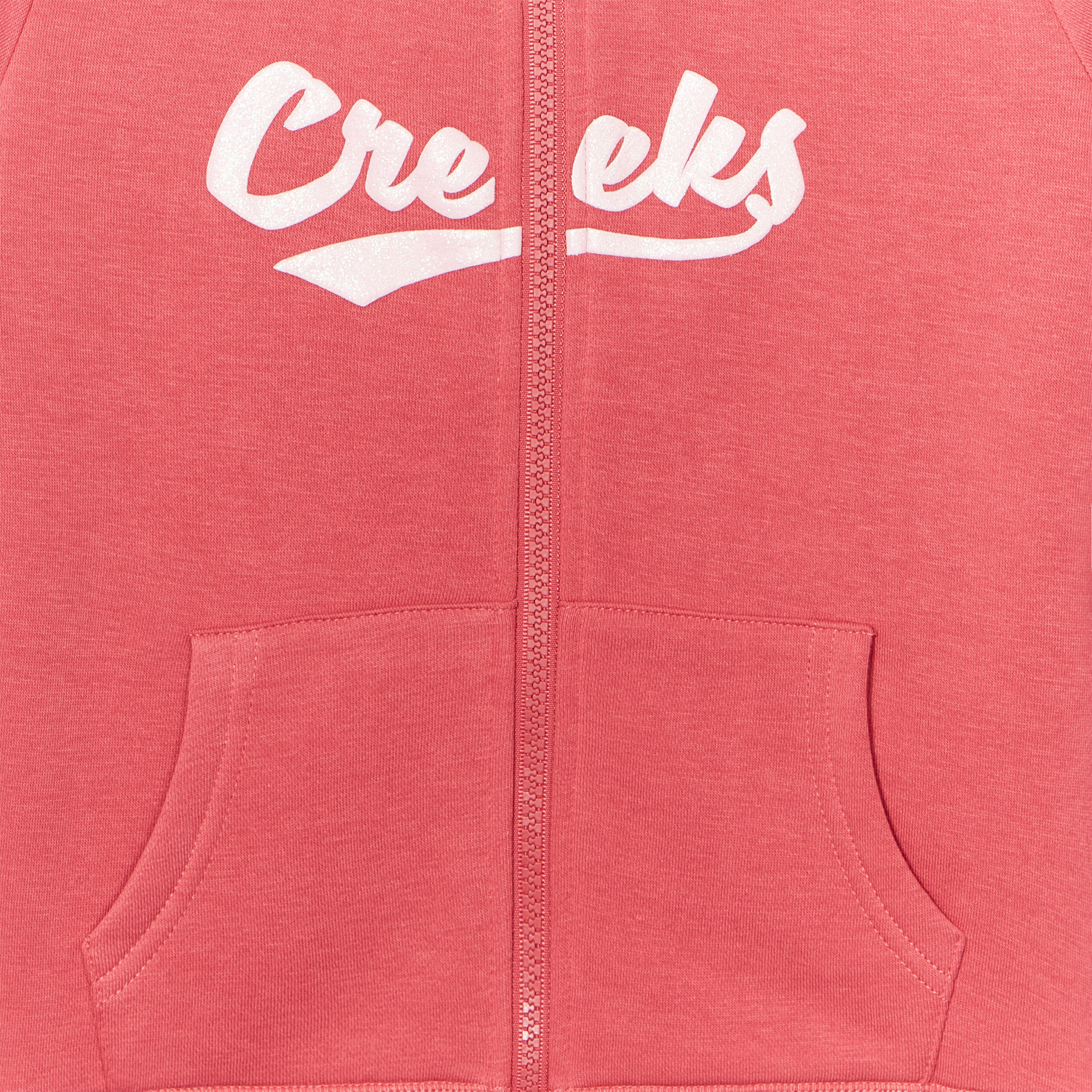 Sweat zippé à capuche Creeks rose framboise fille
